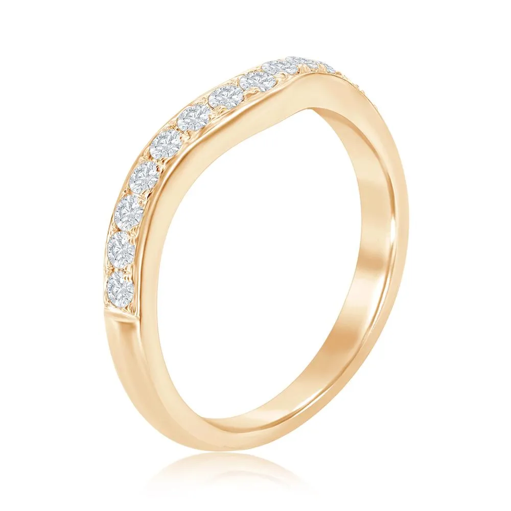 14KY Gold Diamond Contour Band