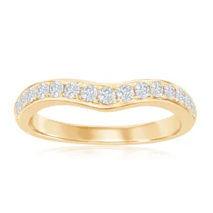 14KY Gold Diamond Contour Band