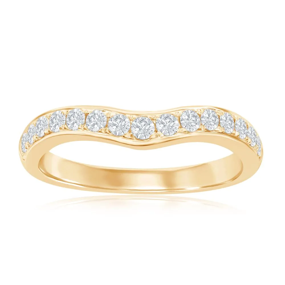 14KY Gold Diamond Contour Band