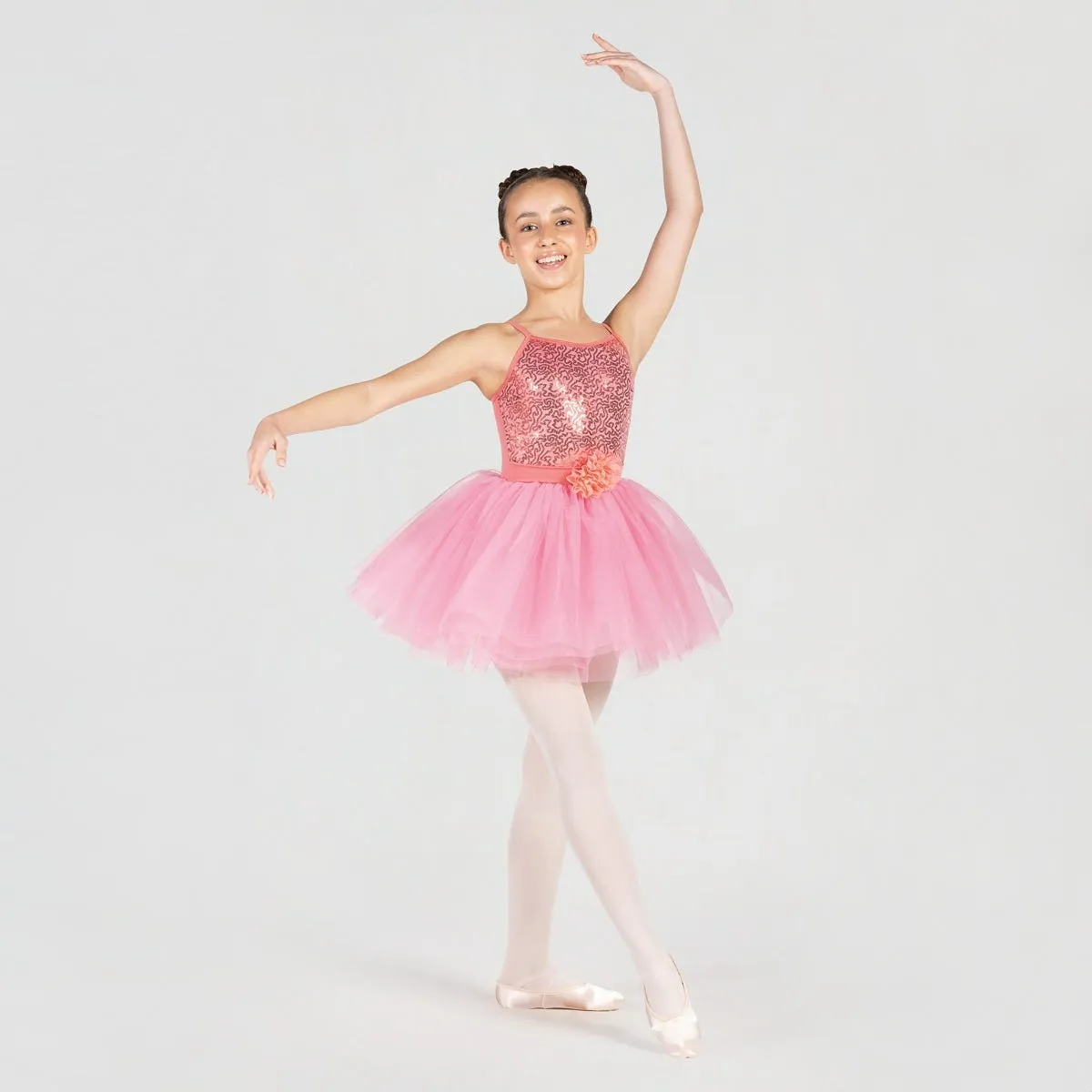 1st Position Camisole Style Ballet Dress with Flower Trim