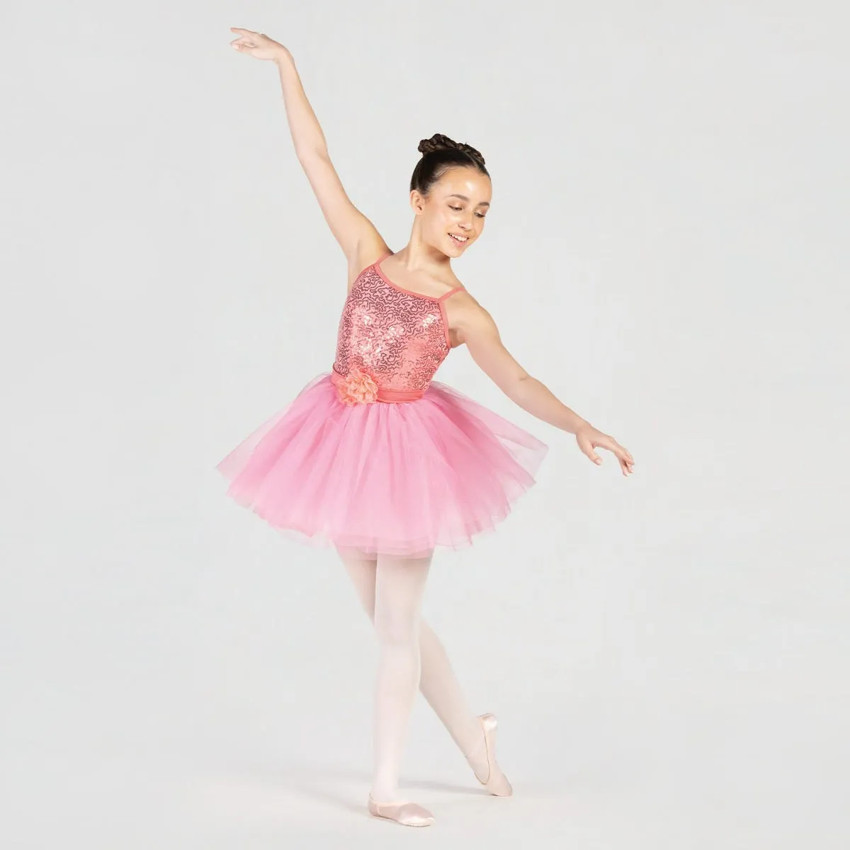 1st Position Camisole Style Ballet Dress with Flower Trim
