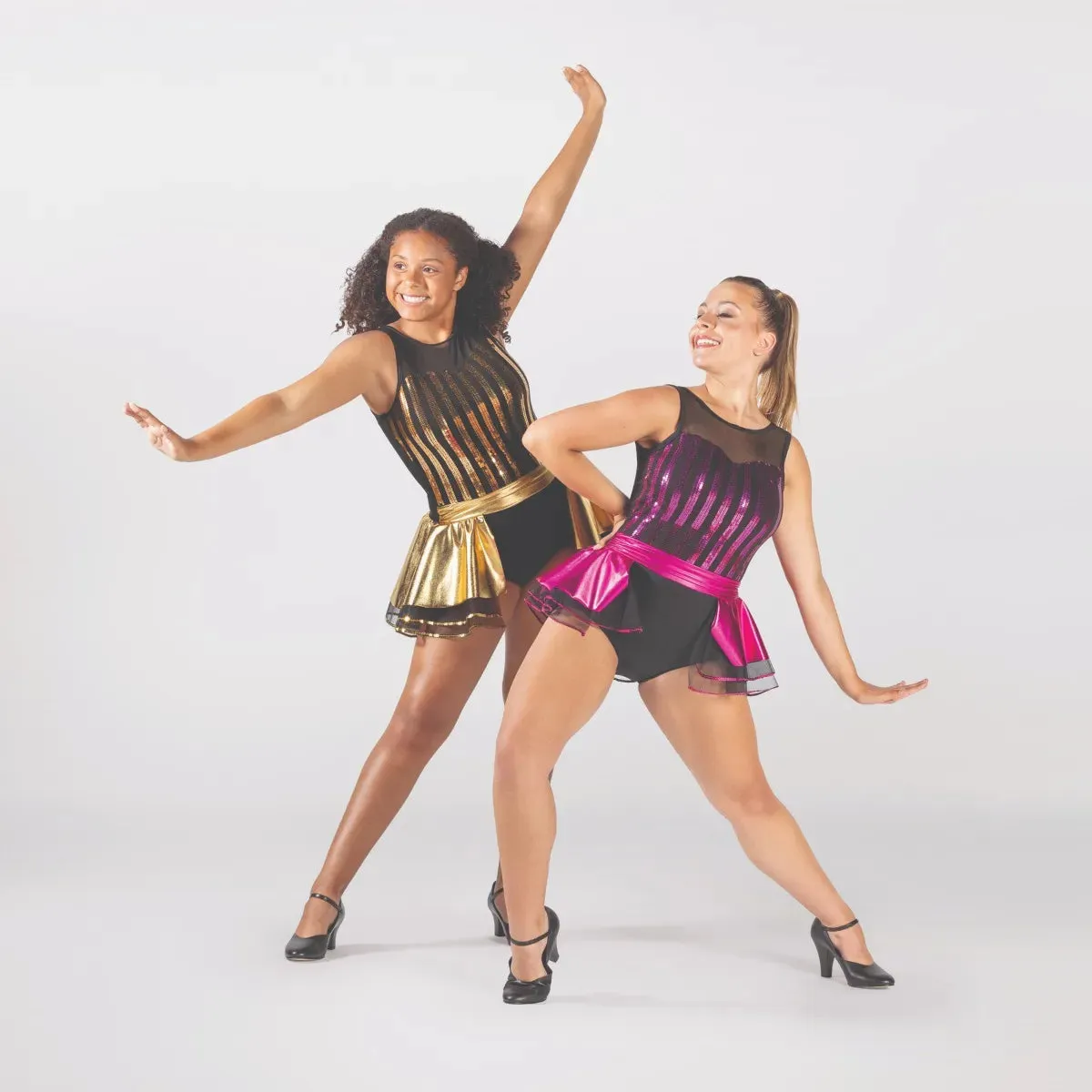 1st Position Metallic Half Peplum Leotard