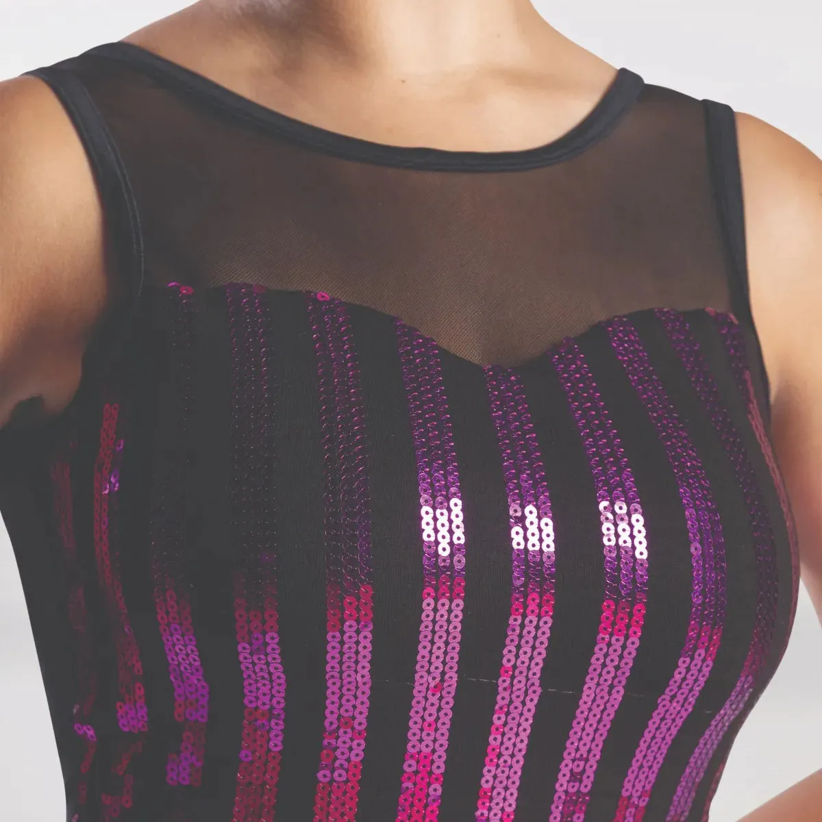 1st Position Metallic Half Peplum Leotard