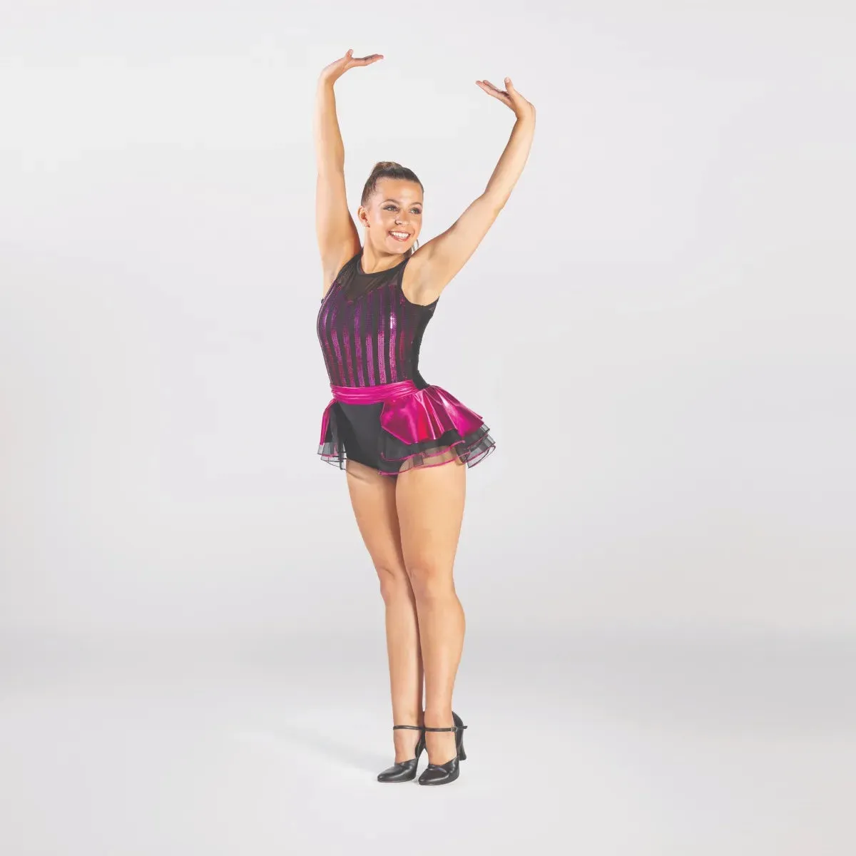 1st Position Metallic Half Peplum Leotard