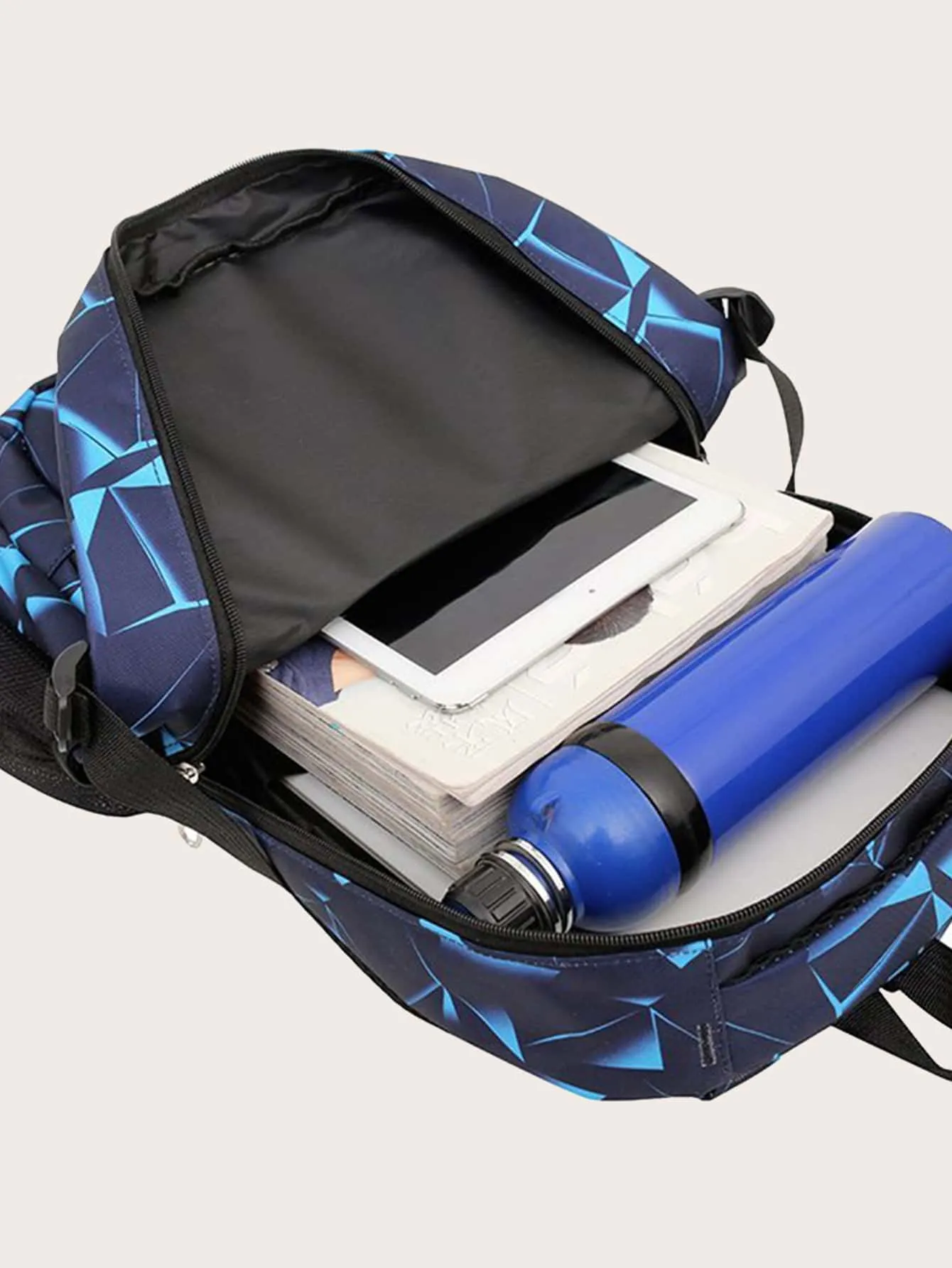 3pcs Geometric Graphic Backpack Set