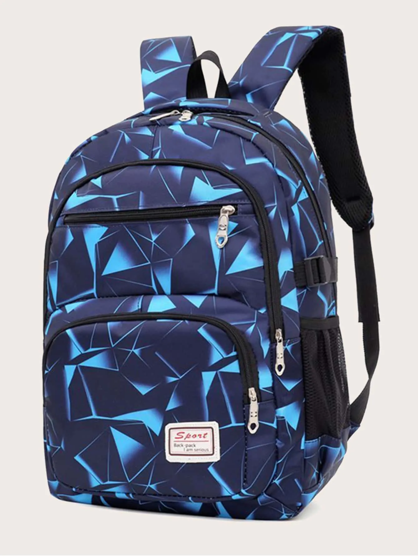 3pcs Geometric Graphic Backpack Set