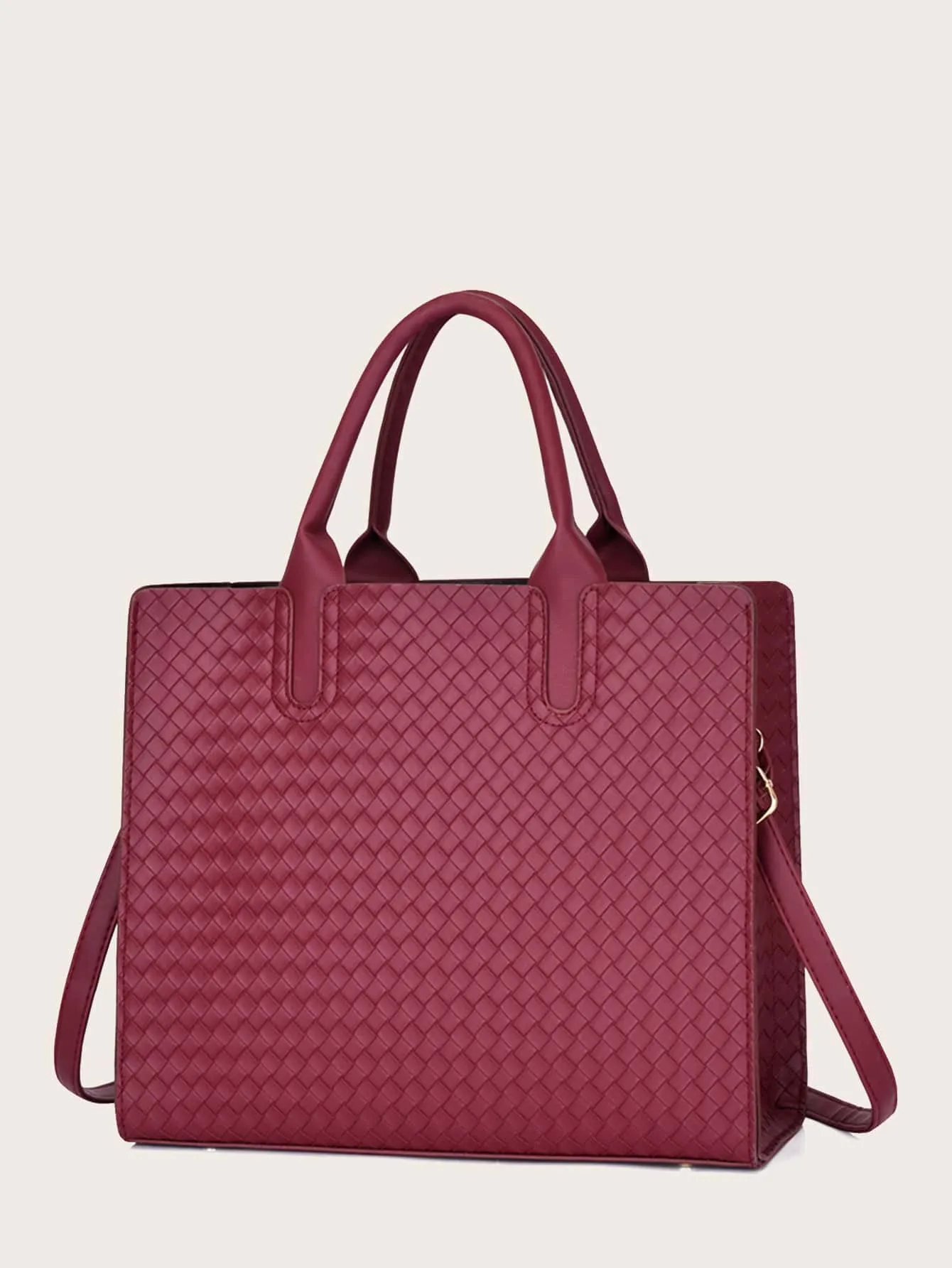 3pcs Woven Pattern Satchel Bag Set