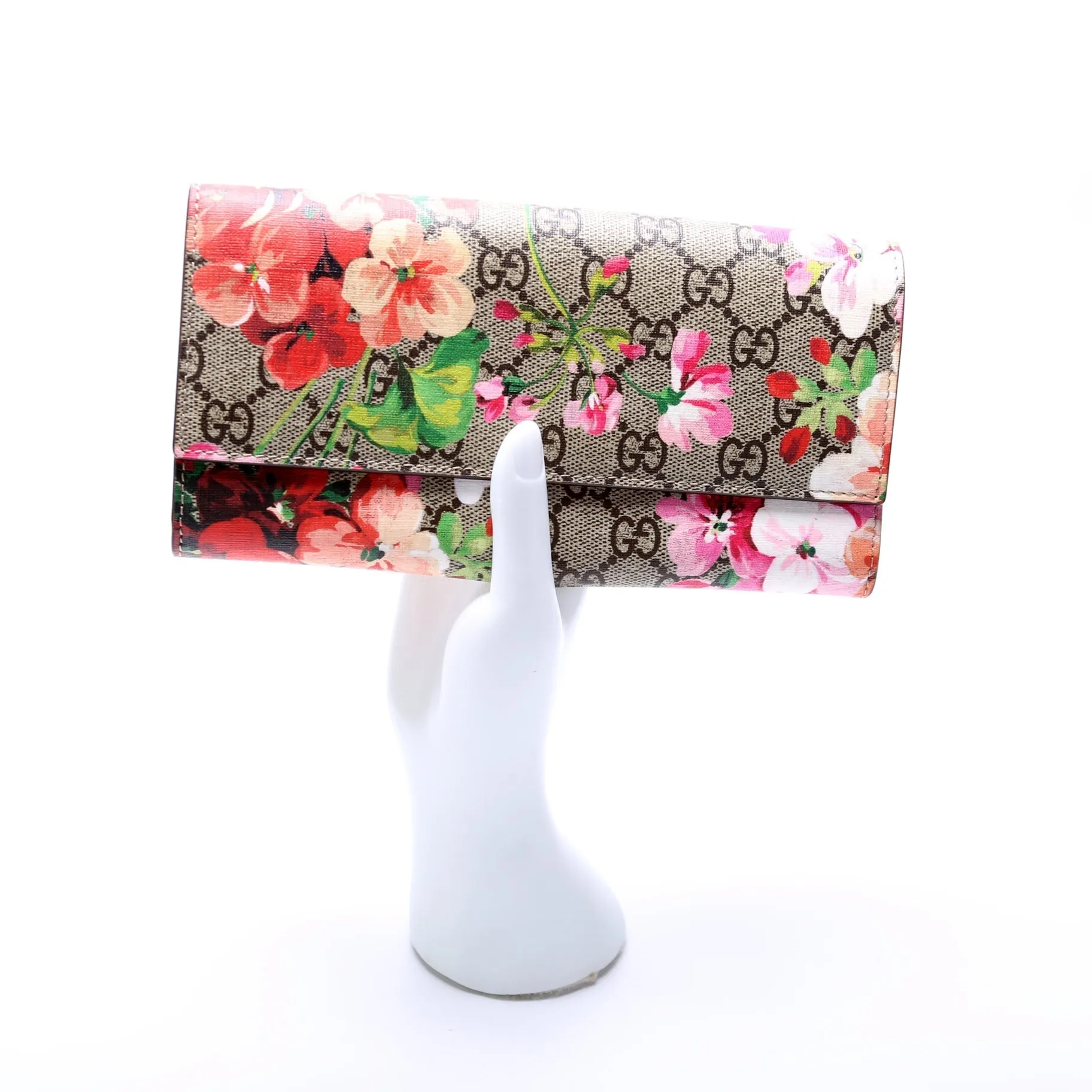 410074 Gucci Blooms Continental Wallet and Card Case