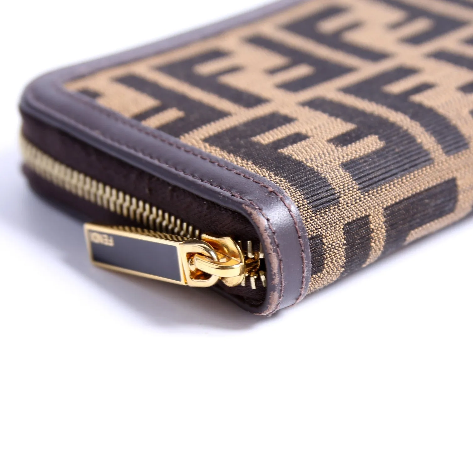 8M0299 Zucca Fabric Zip Around Wallet Brown