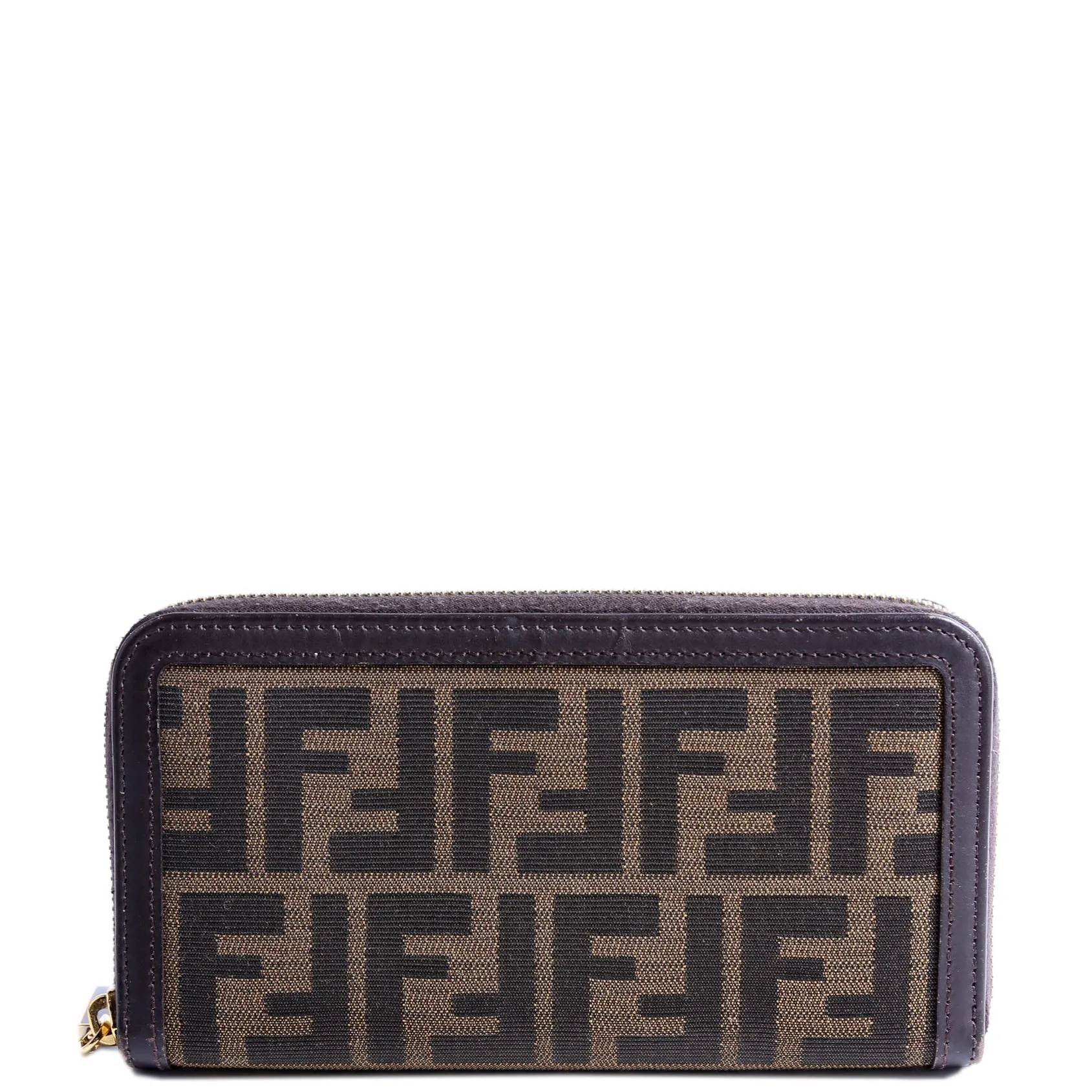 8M0299 Zucca Fabric Zip Around Wallet Brown