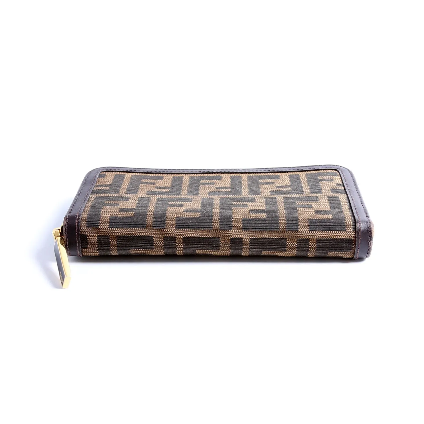 8M0299 Zucca Fabric Zip Around Wallet Brown