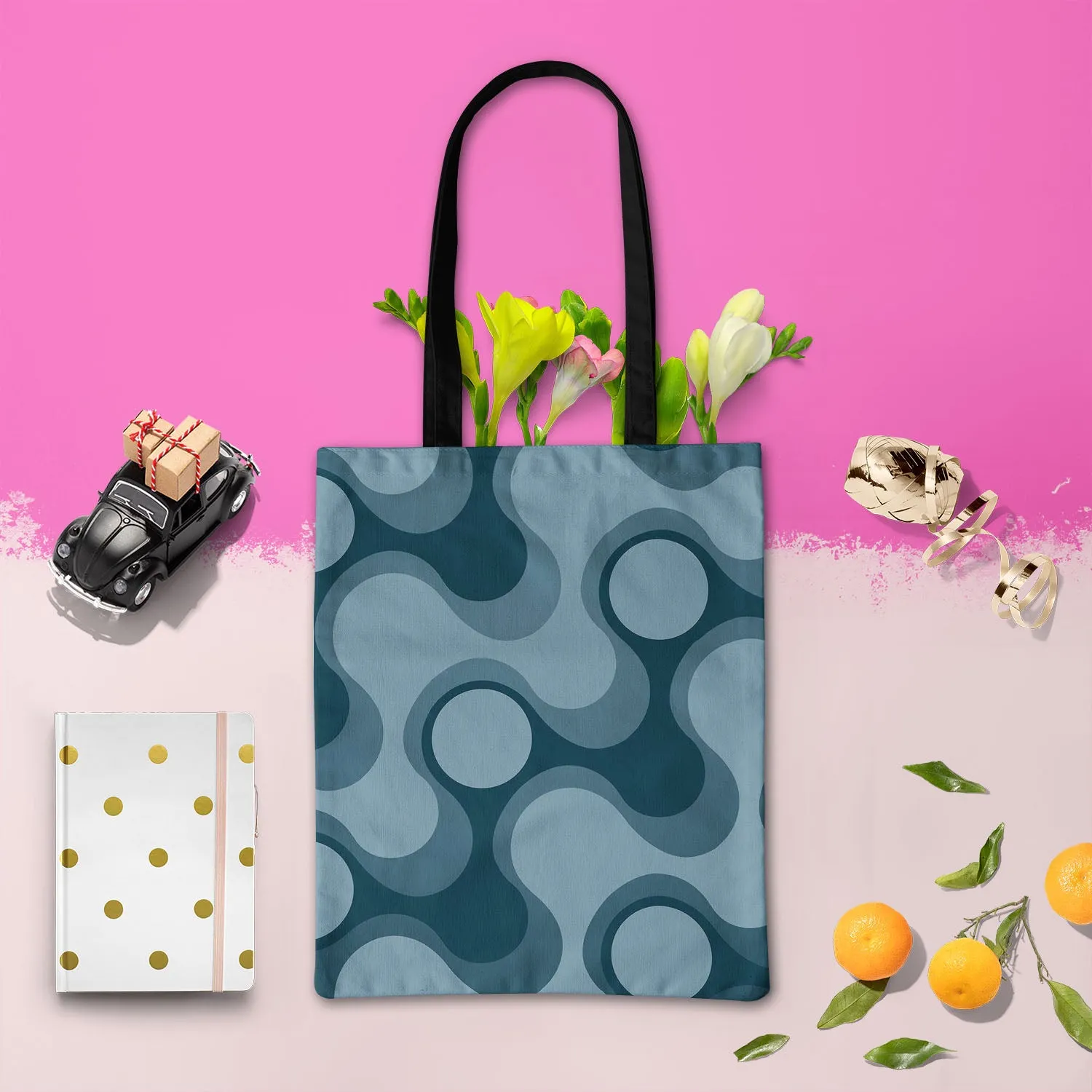 Abstract Retro D3 Tote Bag Shoulder Purse | Multipurpose