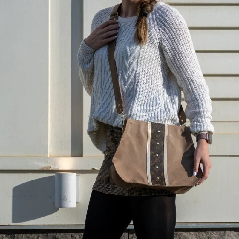 Alison Crossbody In Mocha Leather | Upcycled LV (Pre Made)