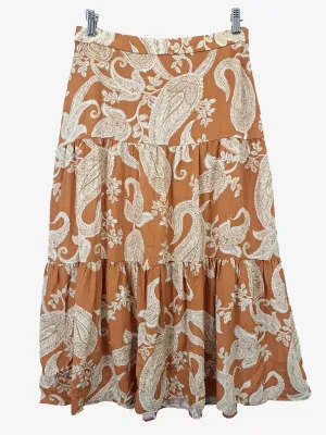 Amelius Graceful Boho Tiered Midi Skirt Size 12