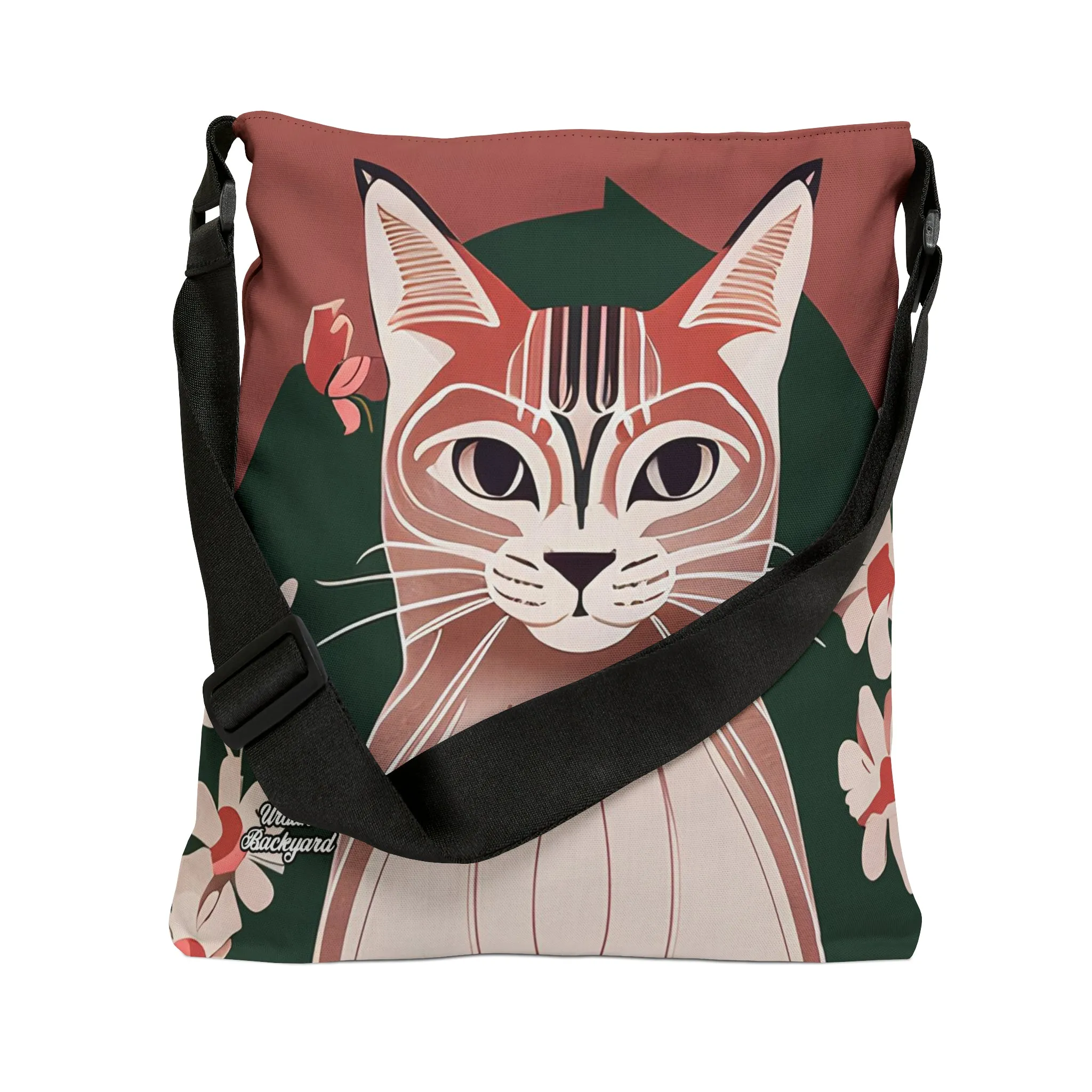 Art Deco Tabby, Tote Bag with Adjustable Strap - Trendy and Versatile