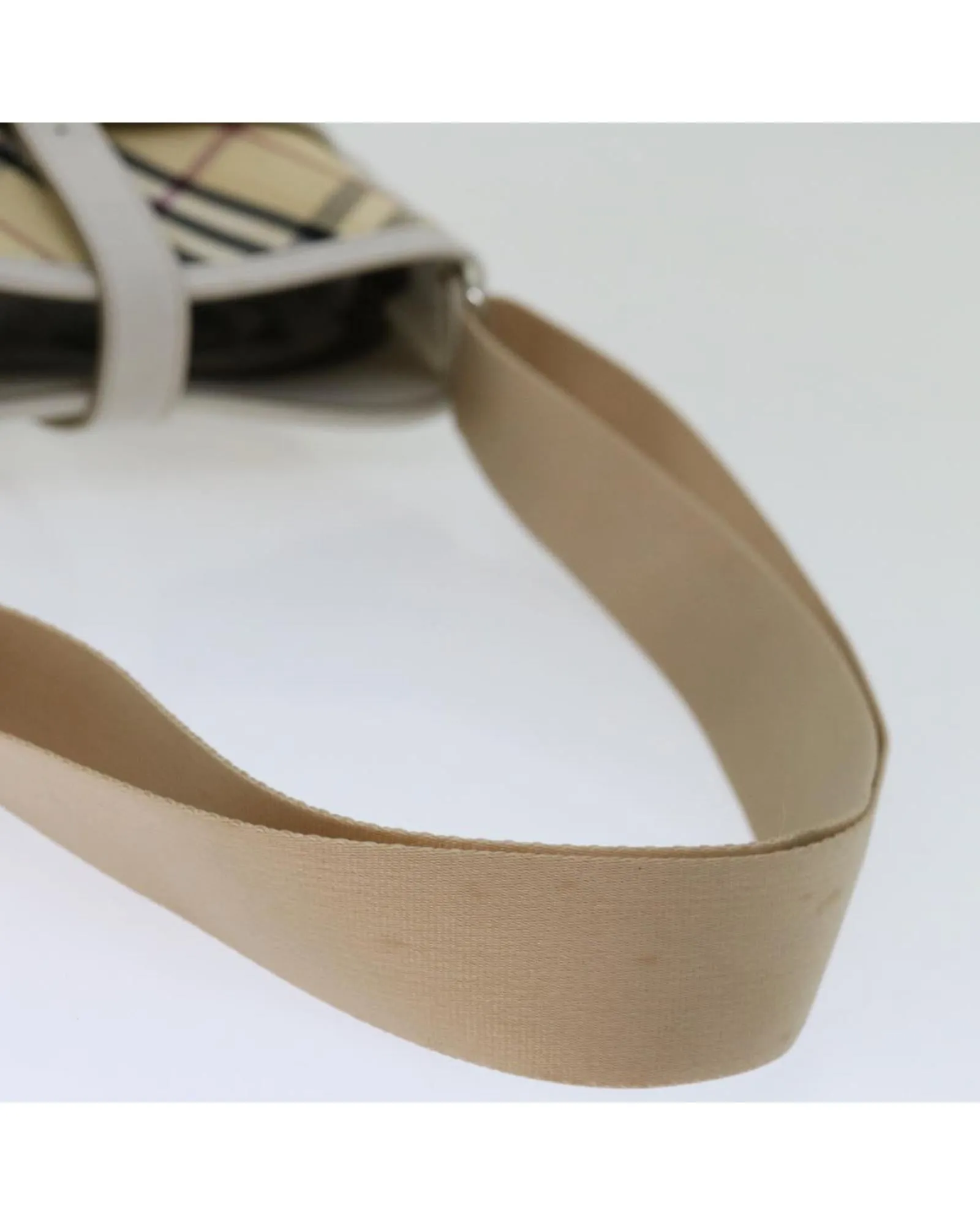 Authentic Burberry Canvas Shoulder Bag with Nova Check Pattern