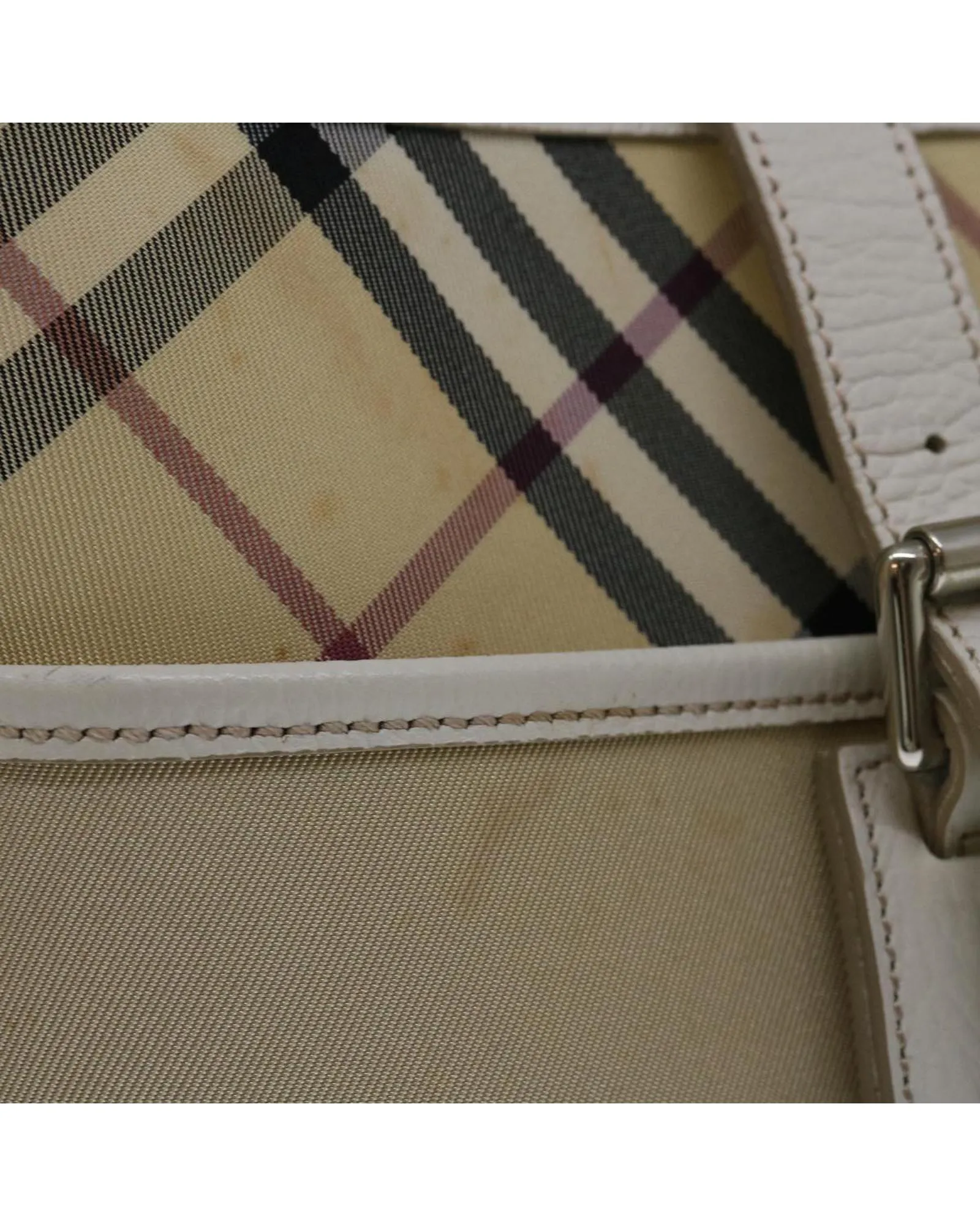 Authentic Burberry Canvas Shoulder Bag with Nova Check Pattern
