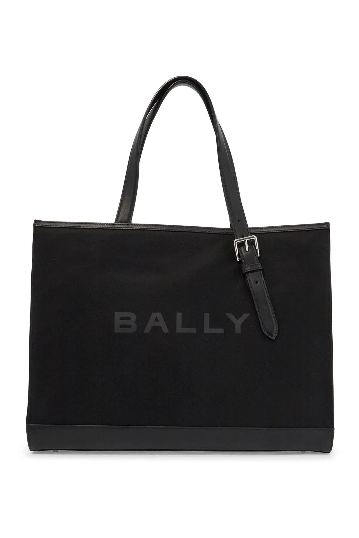Bally Men's East/West Nylon And Leather Tote Bag