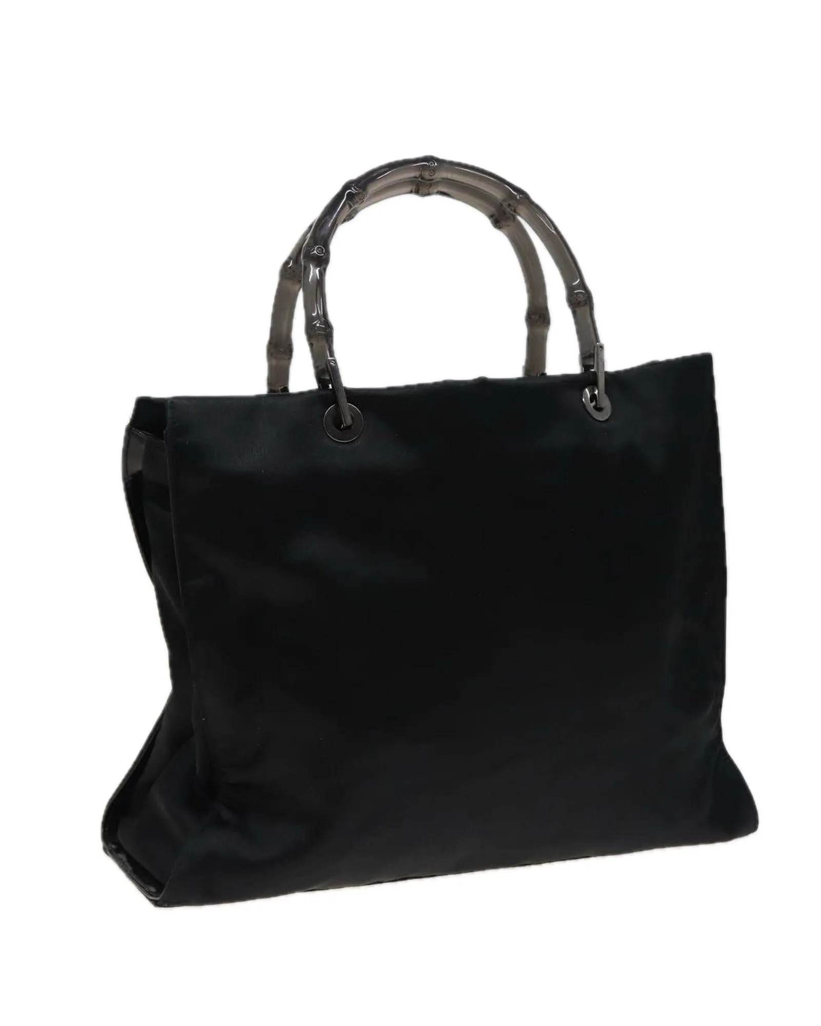 Bamboo Handle Satin Handbag with Distinctive Style