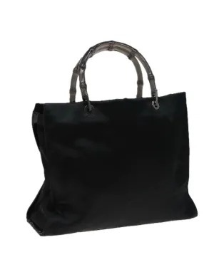 Bamboo Handle Satin Handbag with Distinctive Style