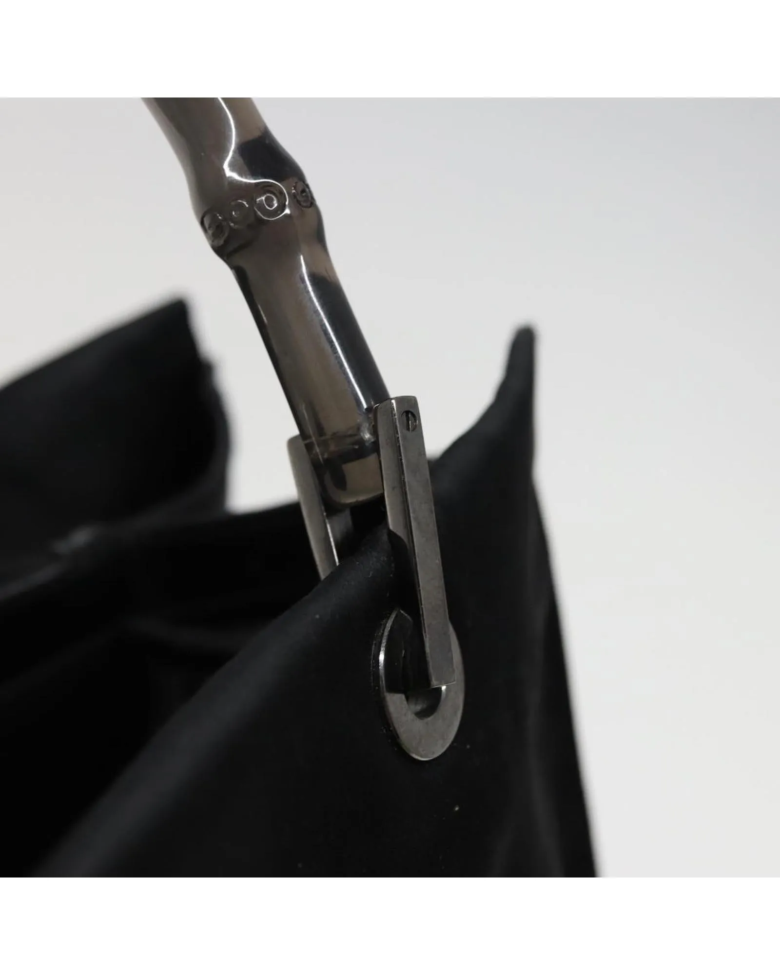 Bamboo Handle Satin Handbag with Distinctive Style