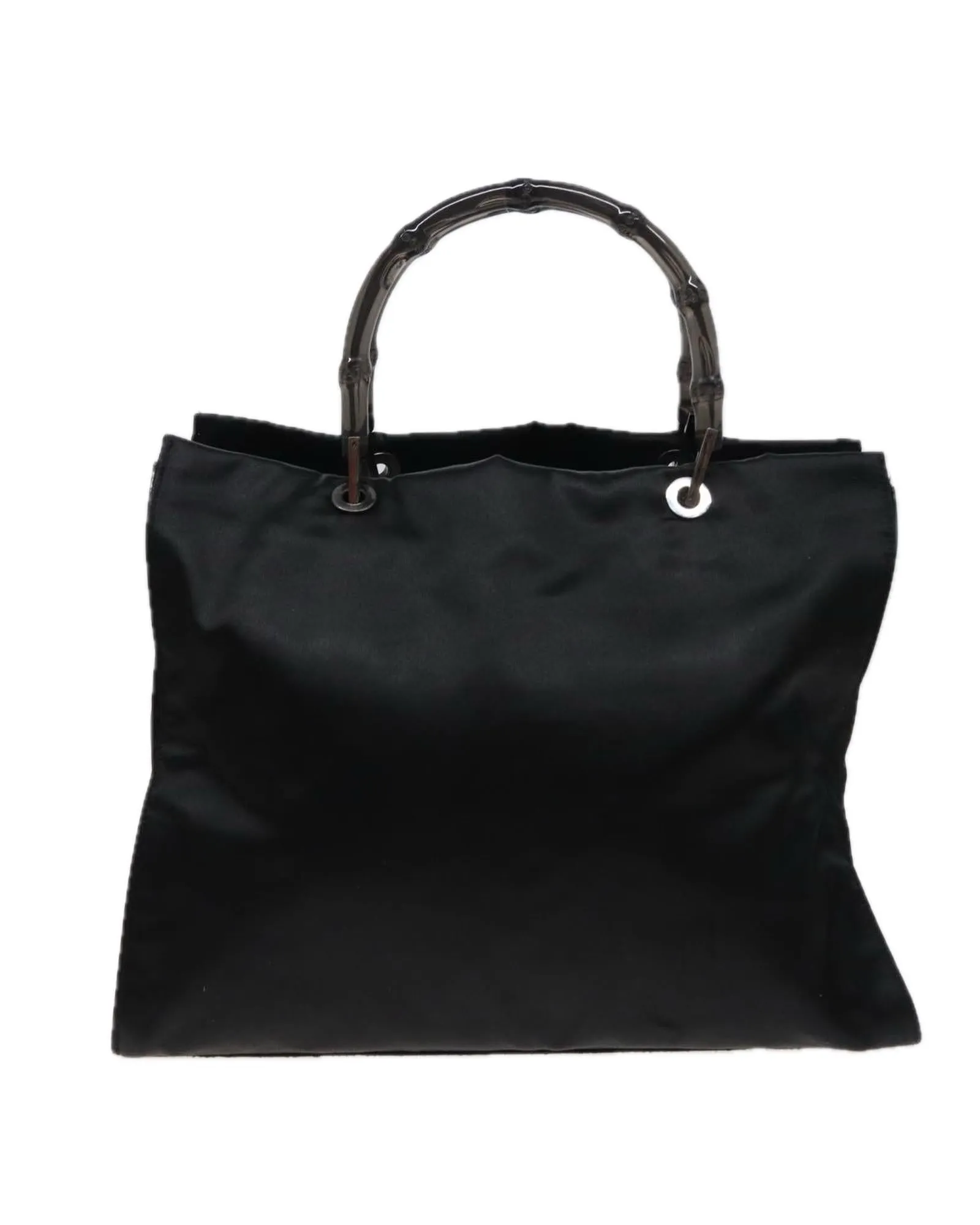 Bamboo Handle Satin Handbag with Distinctive Style