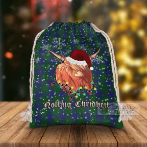 Barclay Tartan Christmas Santa's Bag with Highland Cow