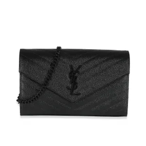 Black Grain De Poudre Classic Cassandre Chain Wallet