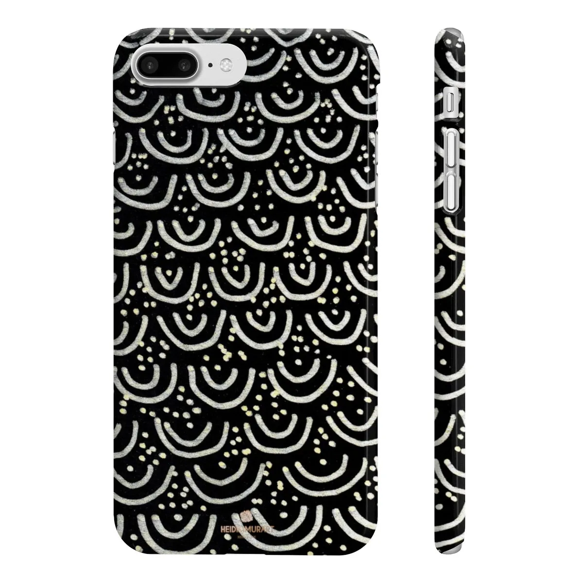 Black Mermaid Phone Case, Scale Print Slim iPhone/ Samsung Galaxy Cases, Made in UK