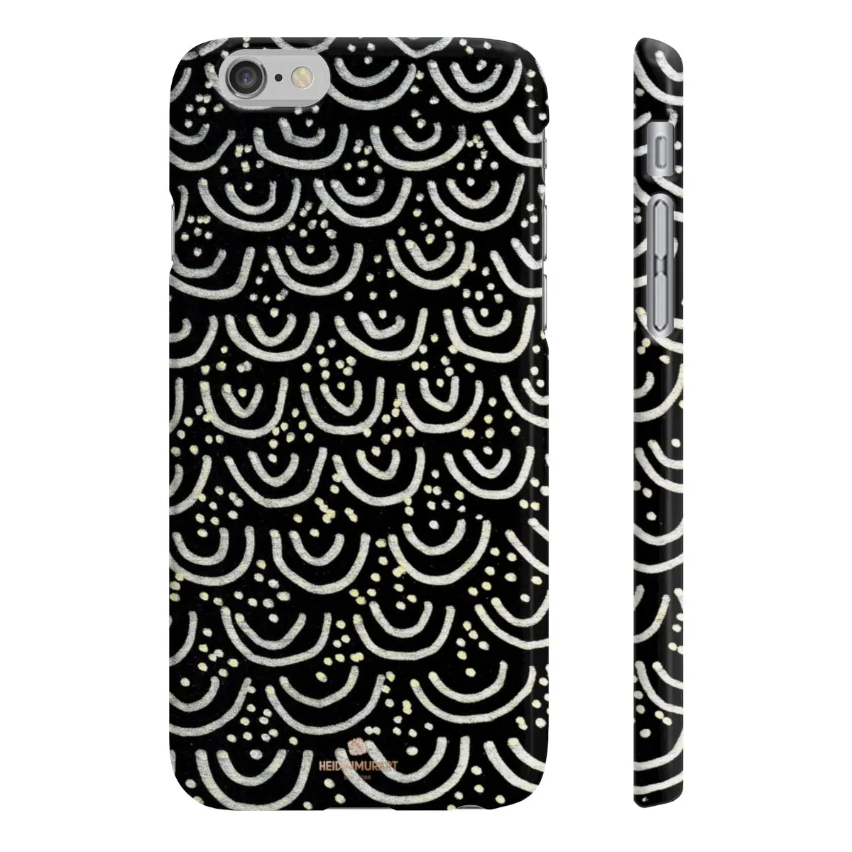 Black Mermaid Phone Case, Scale Print Slim iPhone/ Samsung Galaxy Cases, Made in UK