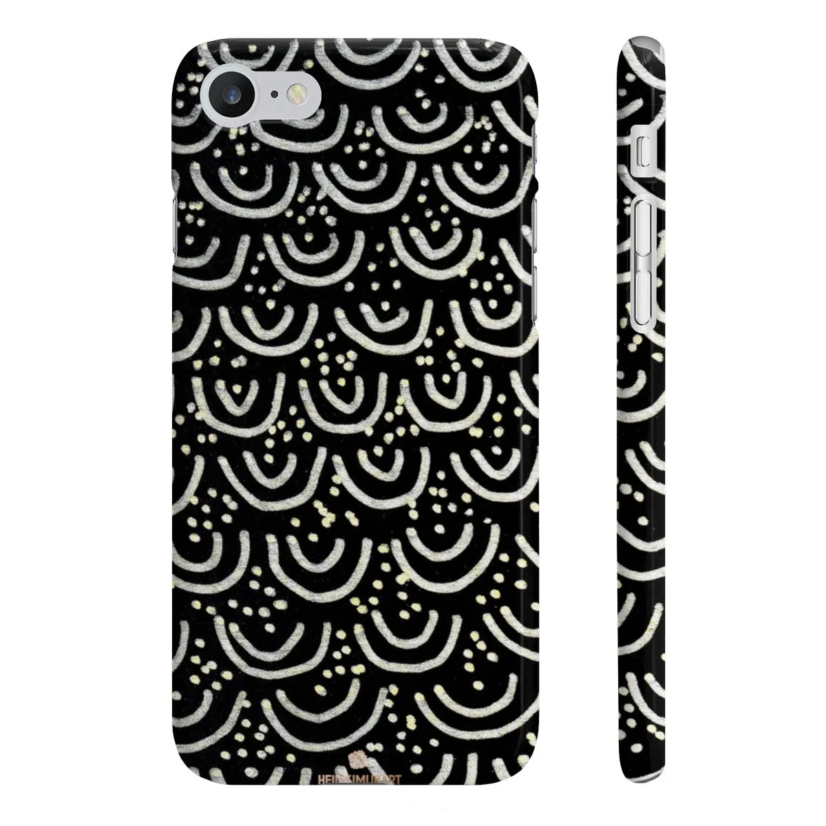 Black Mermaid Phone Case, Scale Print Slim iPhone/ Samsung Galaxy Cases, Made in UK