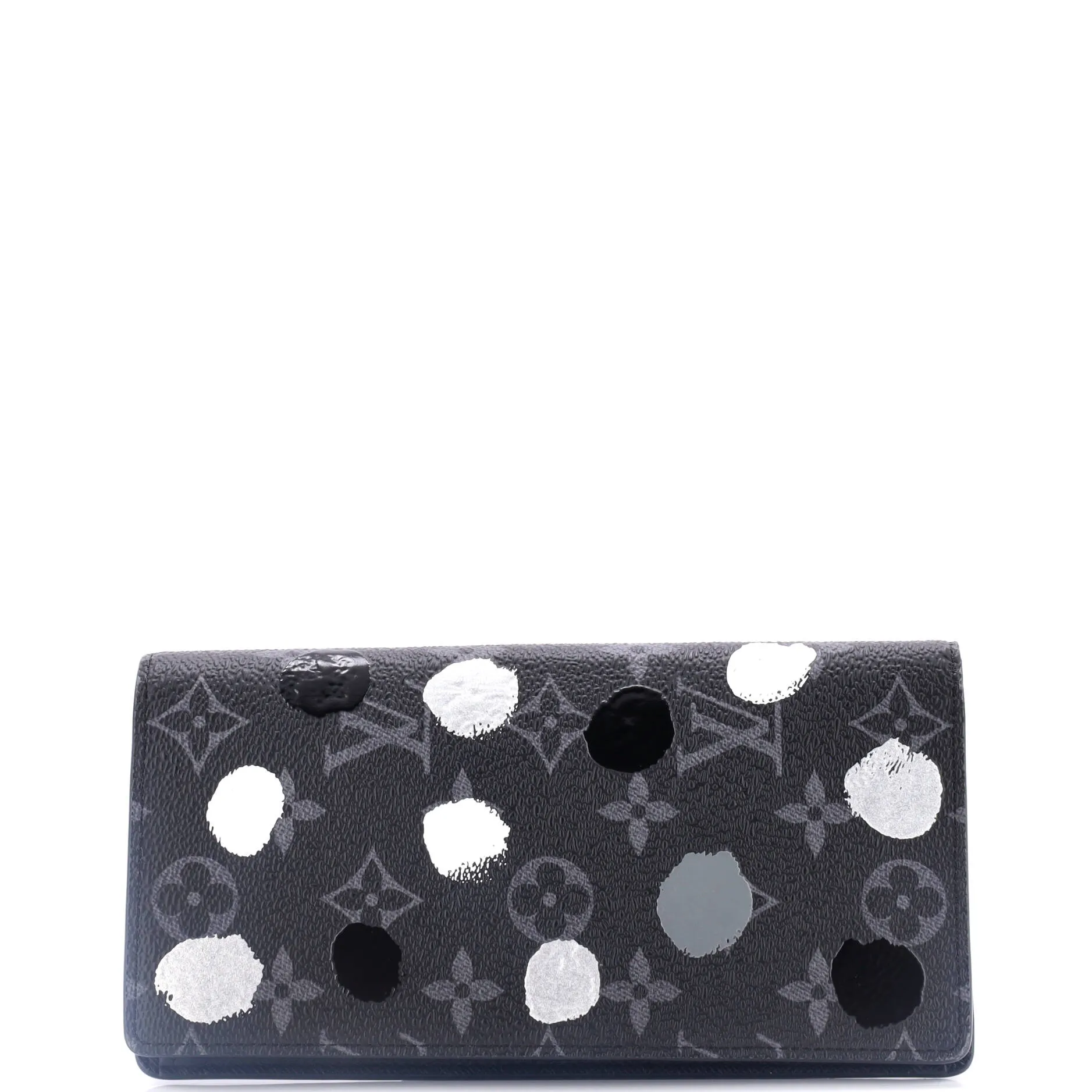 Brazza Wallet Yayoi Kusama Painted Dots Monogram Eclipse Canvas
