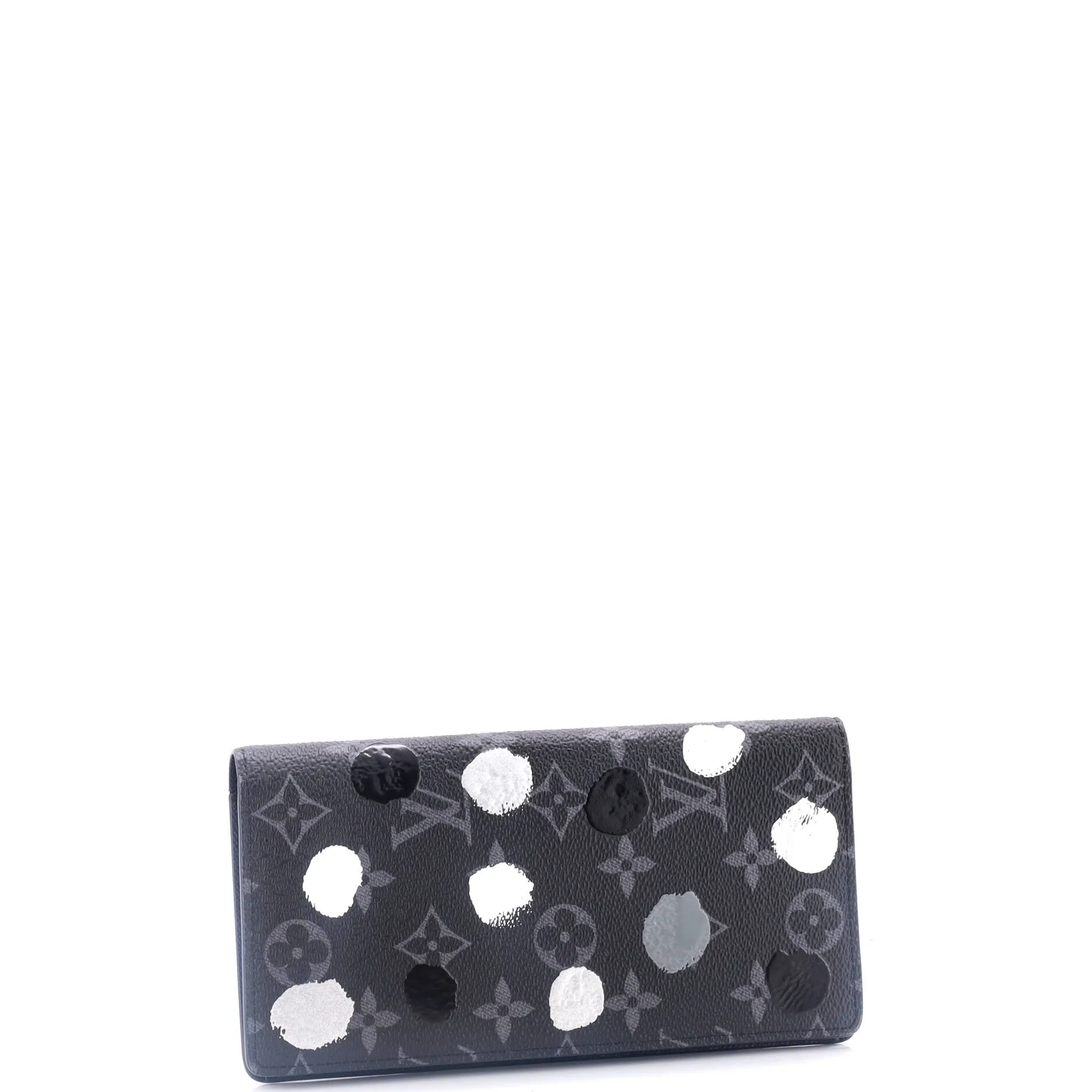 Brazza Wallet Yayoi Kusama Painted Dots Monogram Eclipse Canvas