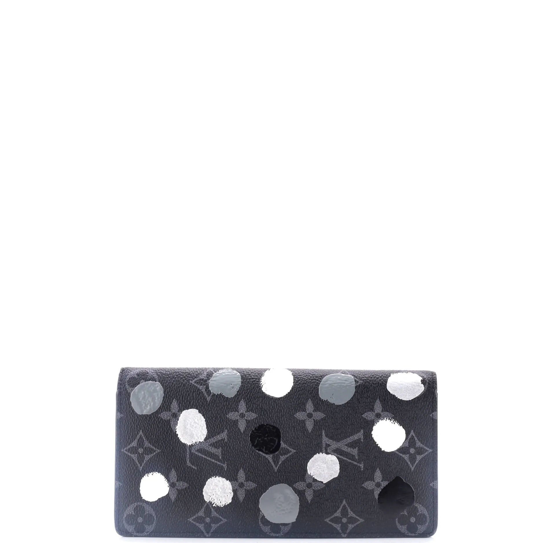 Brazza Wallet Yayoi Kusama Painted Dots Monogram Eclipse Canvas