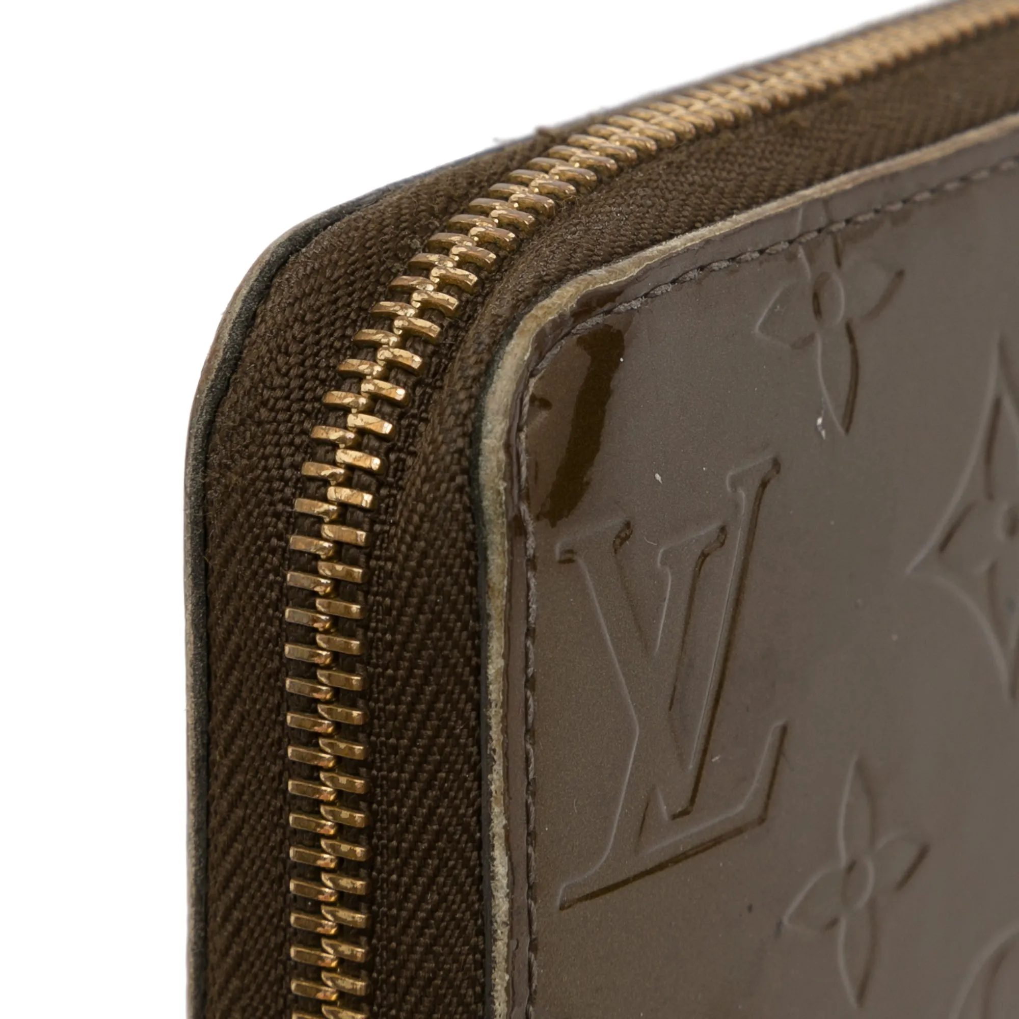 Brown Louis Vuitton Monogram Vernis Zippy Wallet