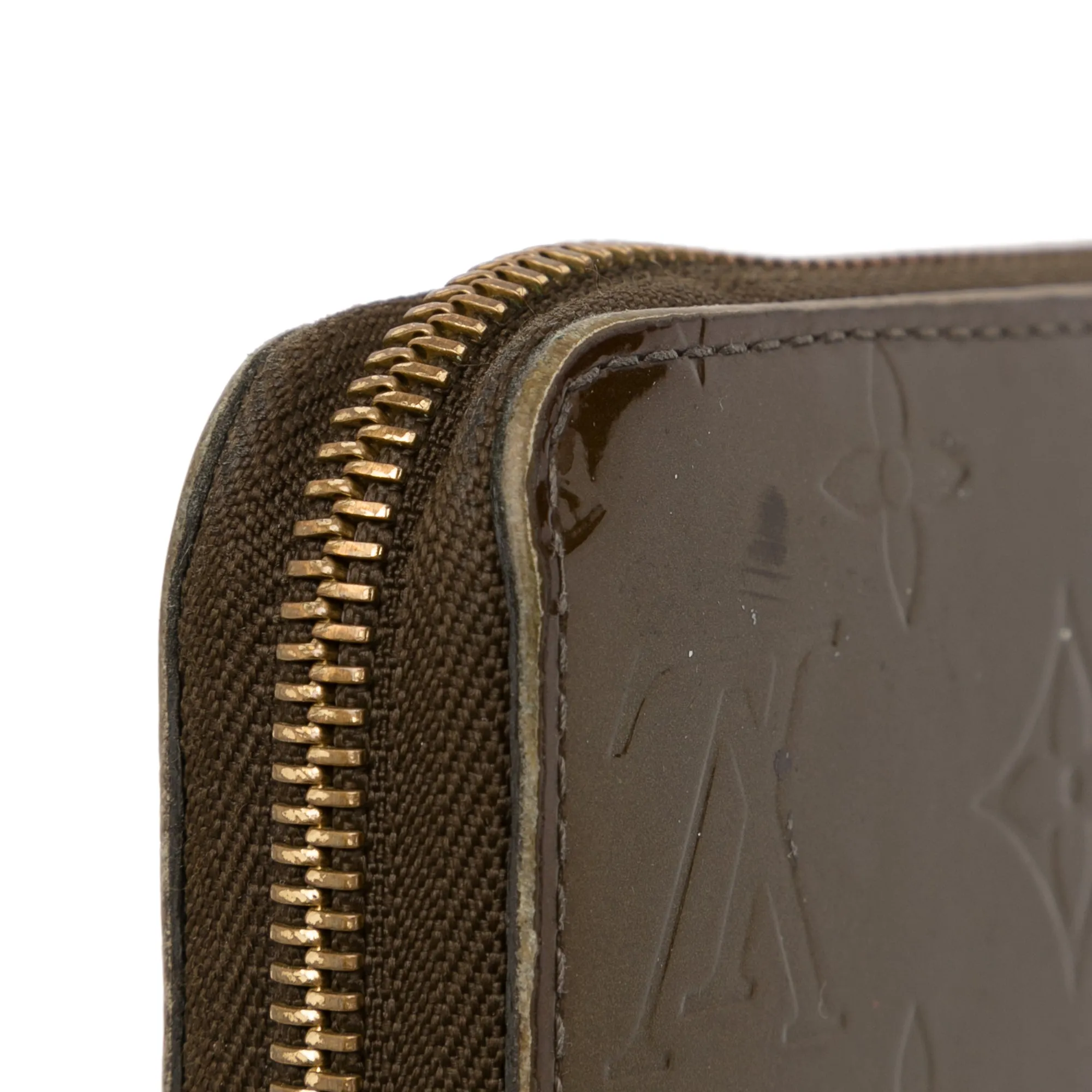 Brown Louis Vuitton Monogram Vernis Zippy Wallet