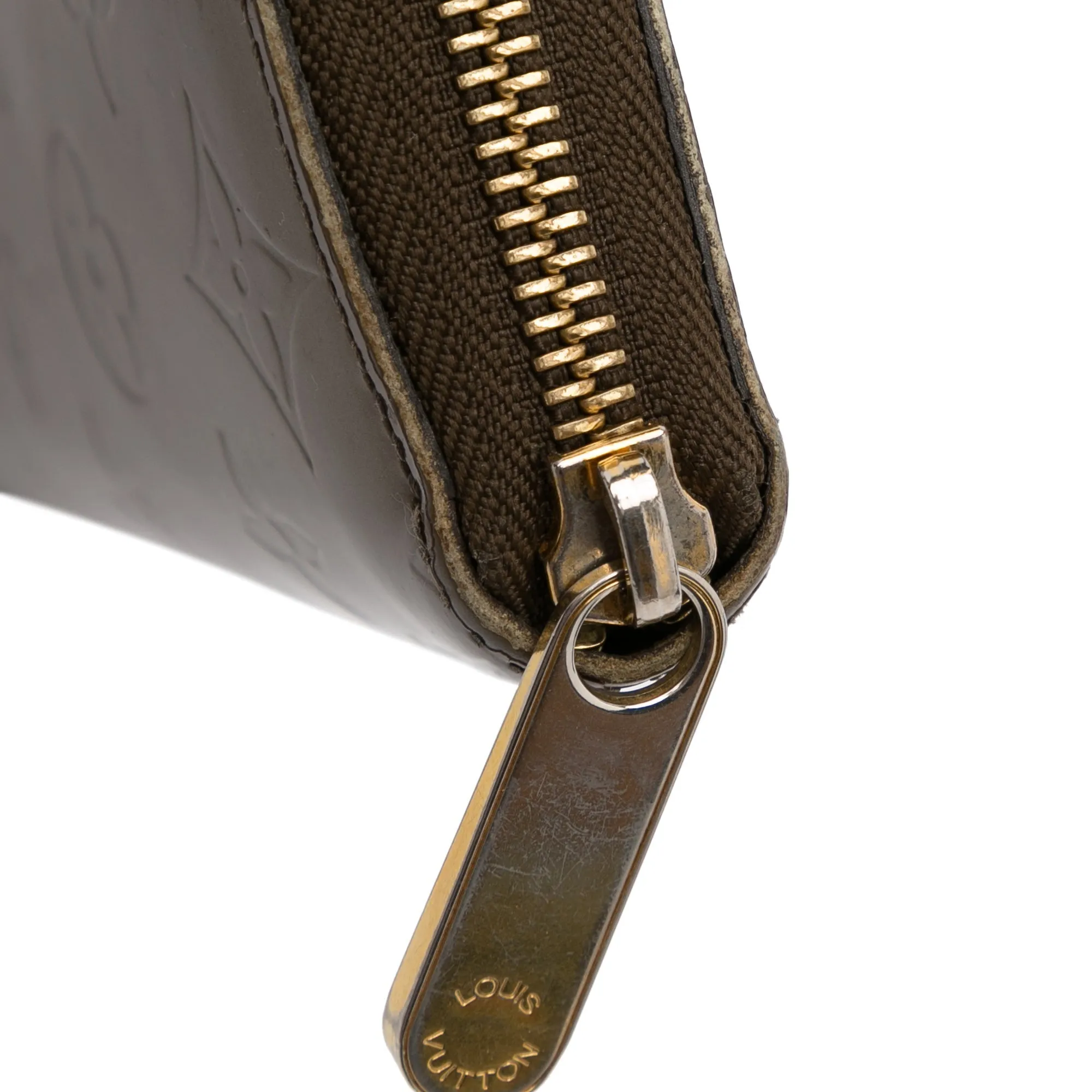 Brown Louis Vuitton Monogram Vernis Zippy Wallet