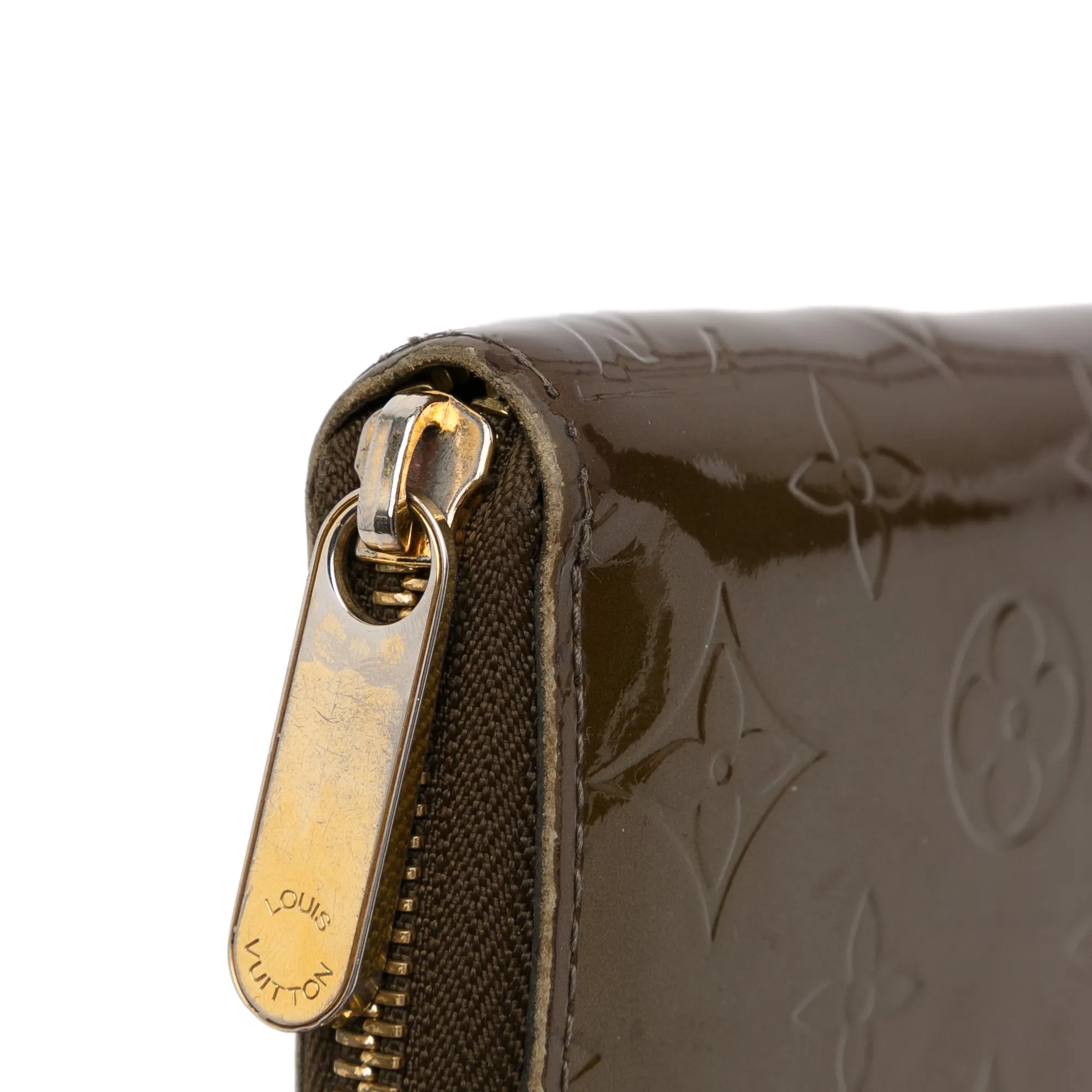 Brown Louis Vuitton Monogram Vernis Zippy Wallet