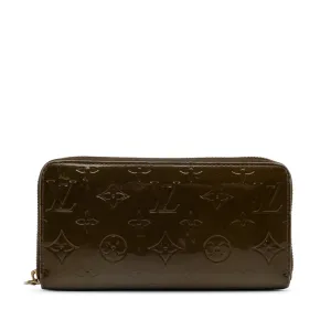 Brown Louis Vuitton Monogram Vernis Zippy Wallet