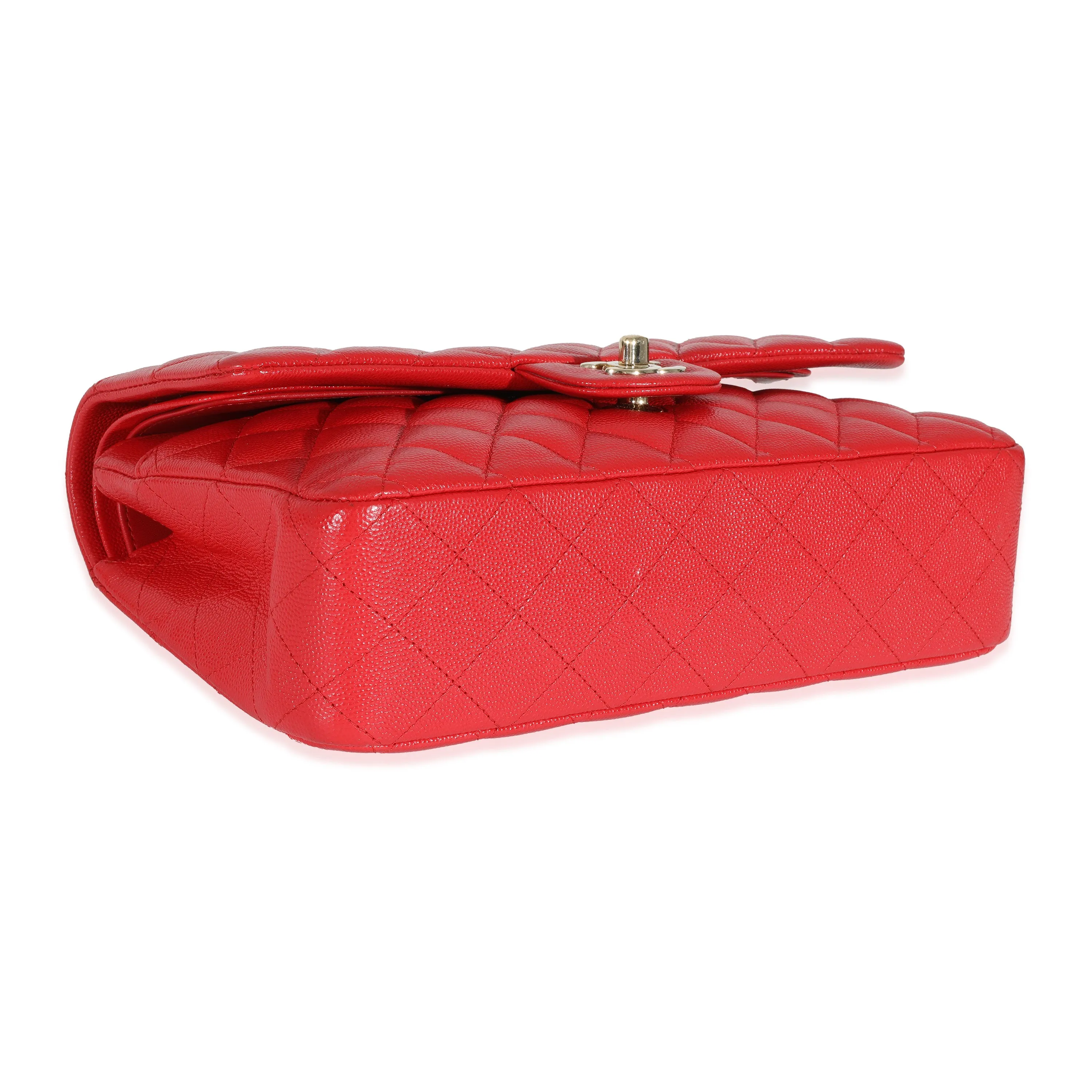 Chanel 21S Red Caviar Medium Classic Double Flap