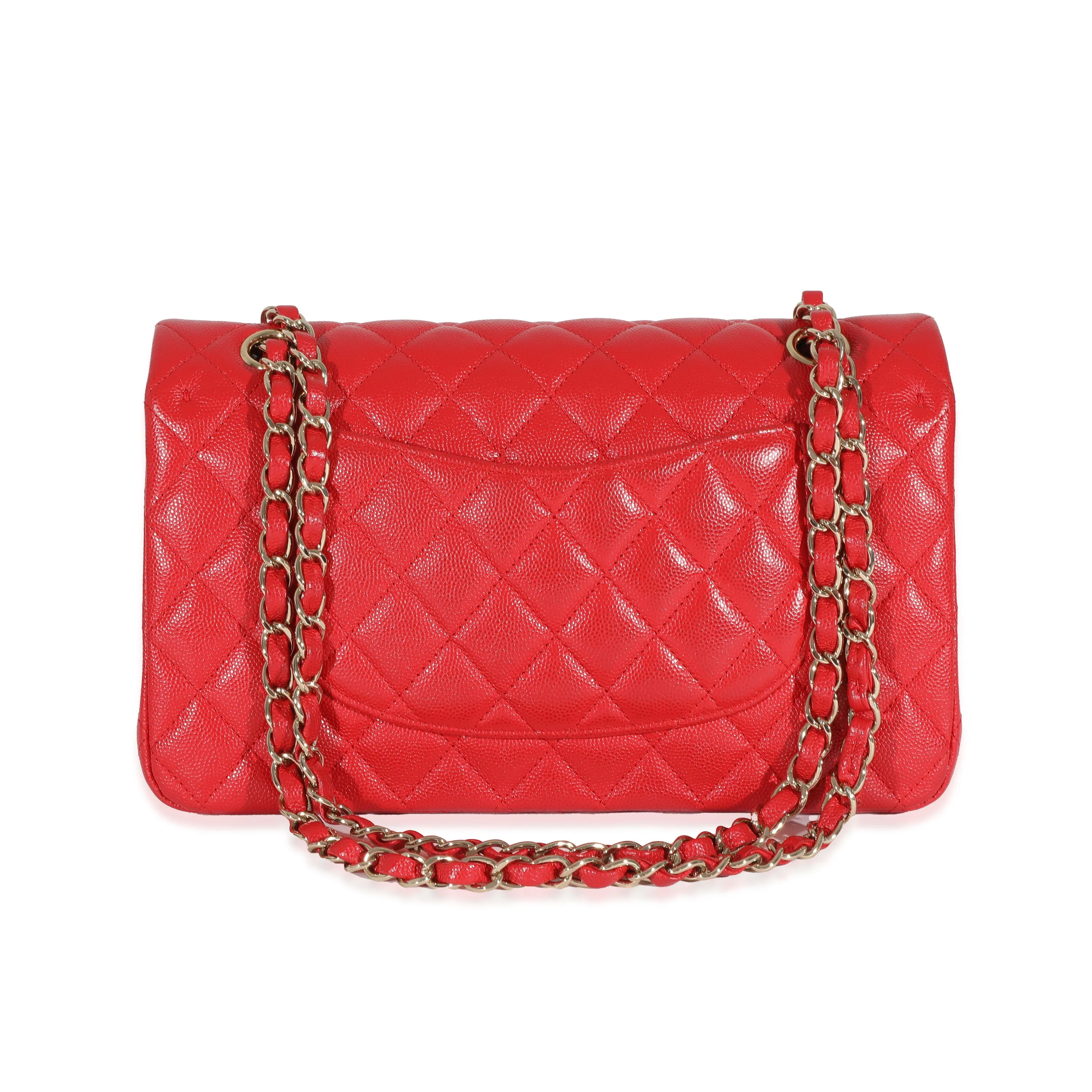 Chanel 21S Red Caviar Medium Classic Double Flap