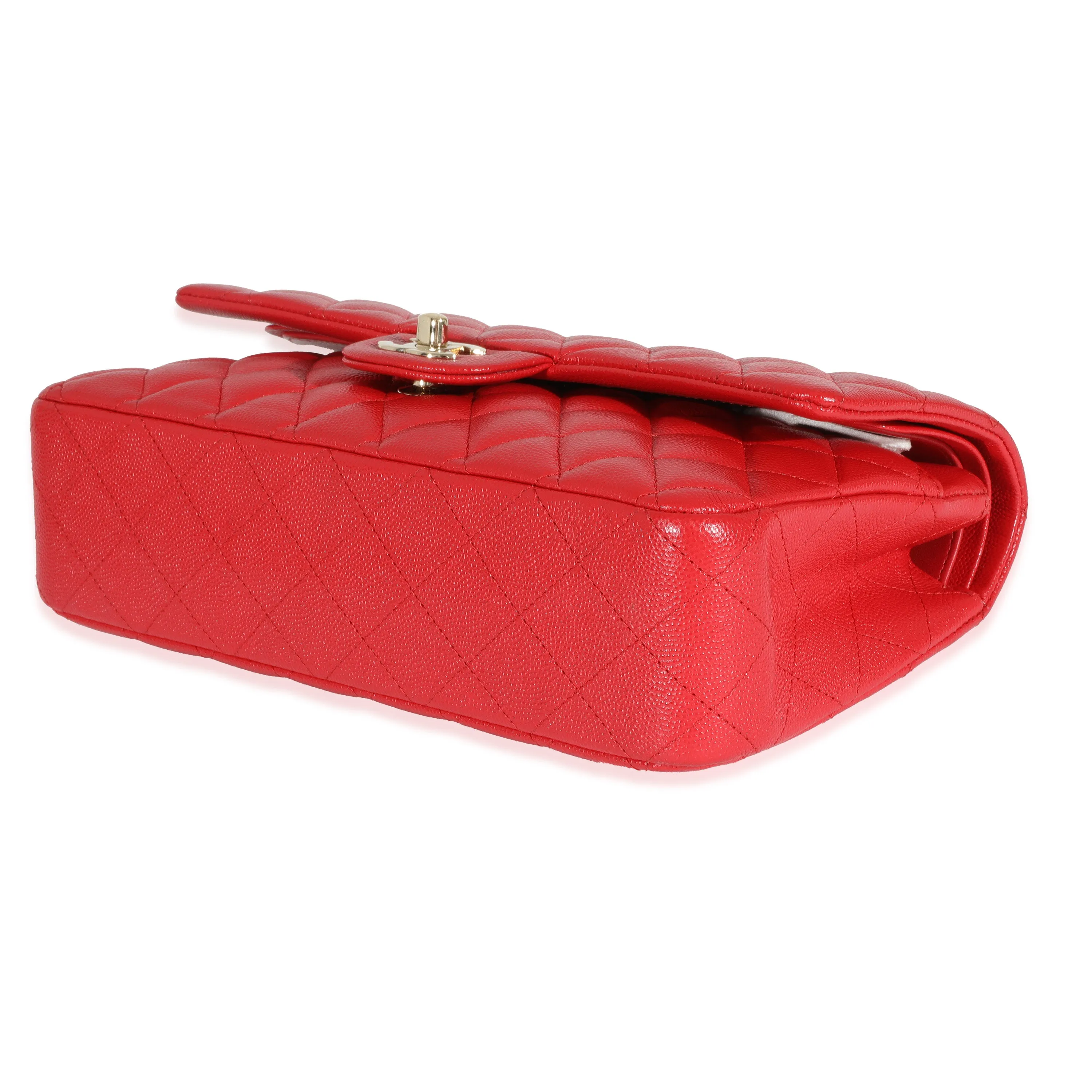 Chanel 21S Red Caviar Medium Classic Double Flap