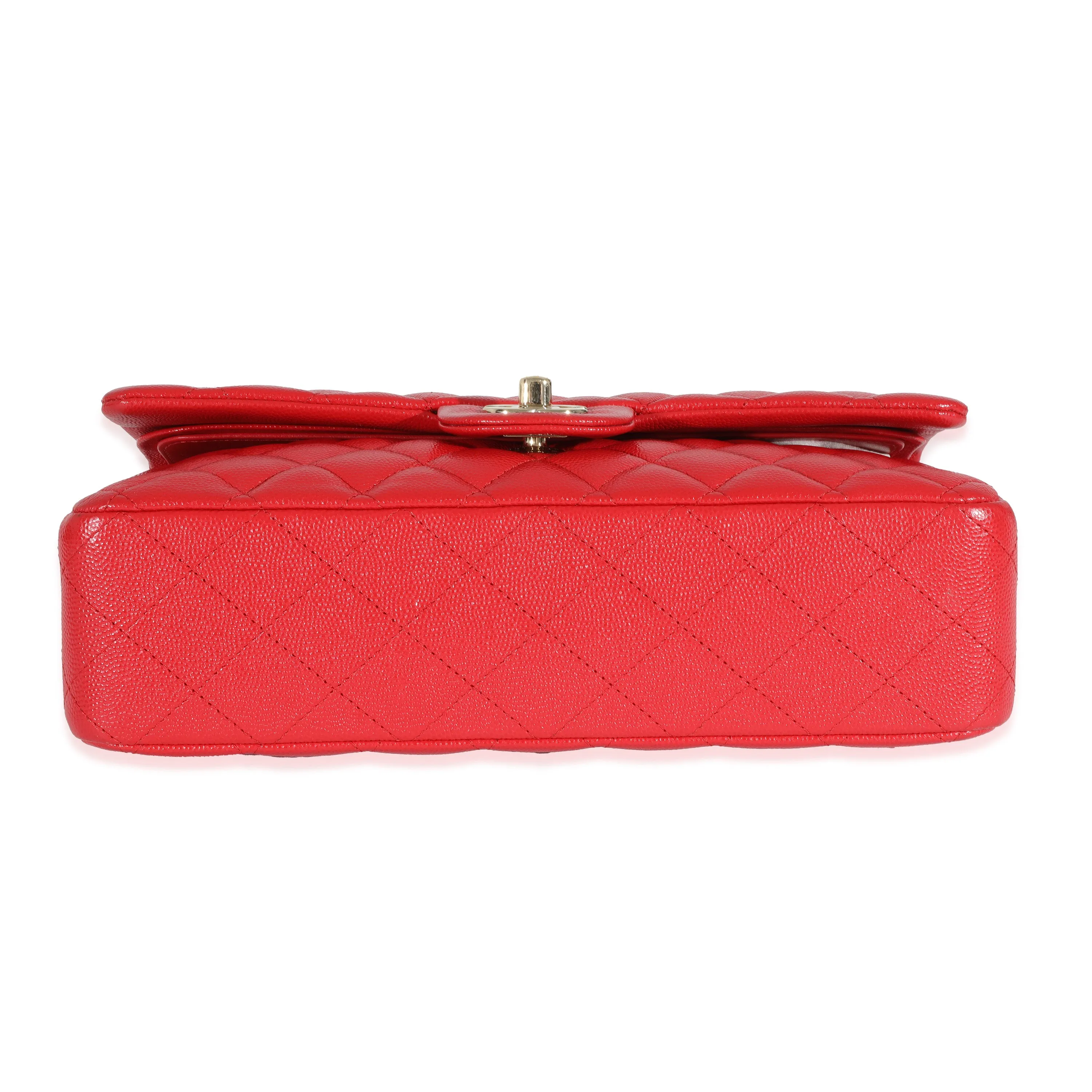 Chanel 21S Red Caviar Medium Classic Double Flap