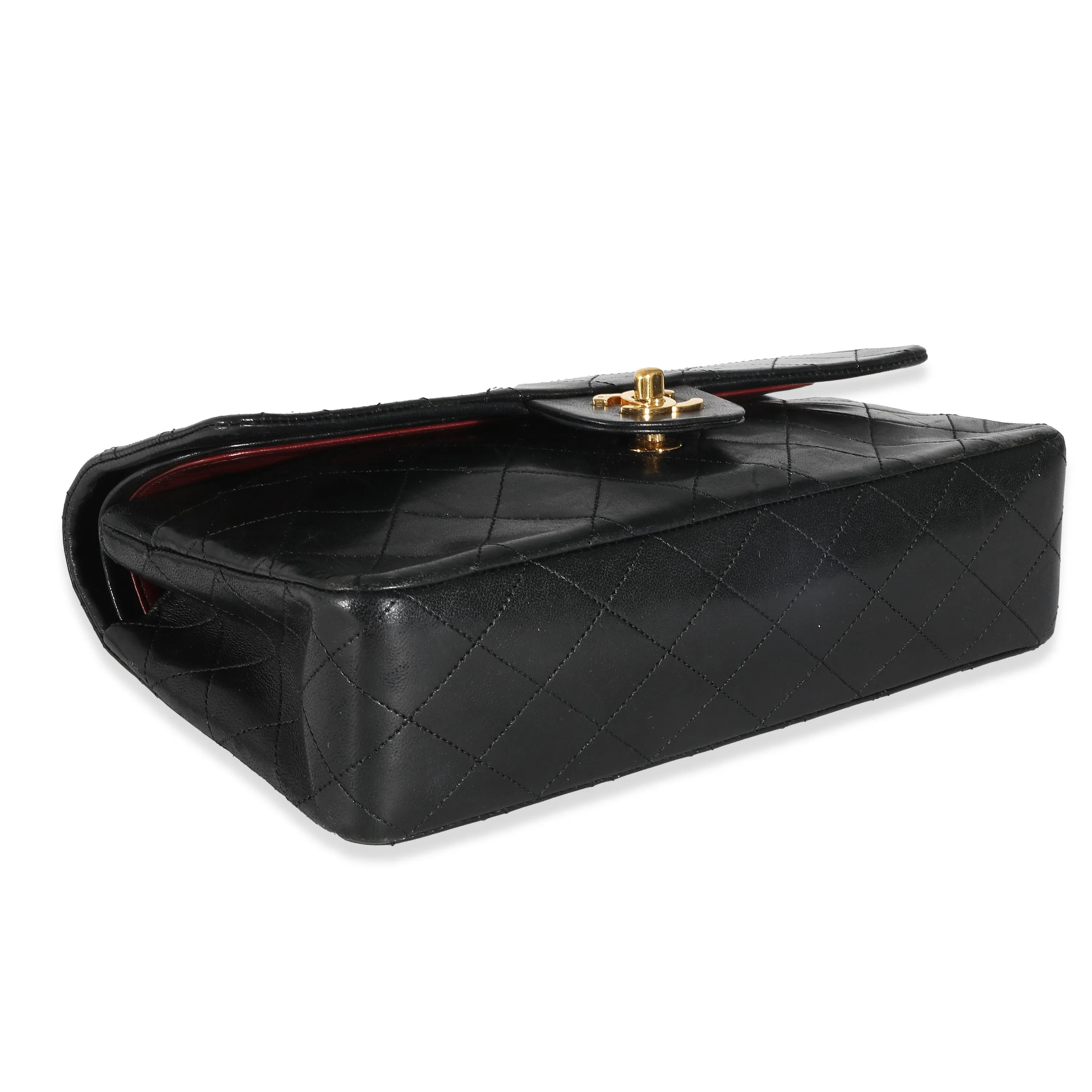 Chanel 24K Black Quilted Lambskin Medium Classic Double Flap Bag