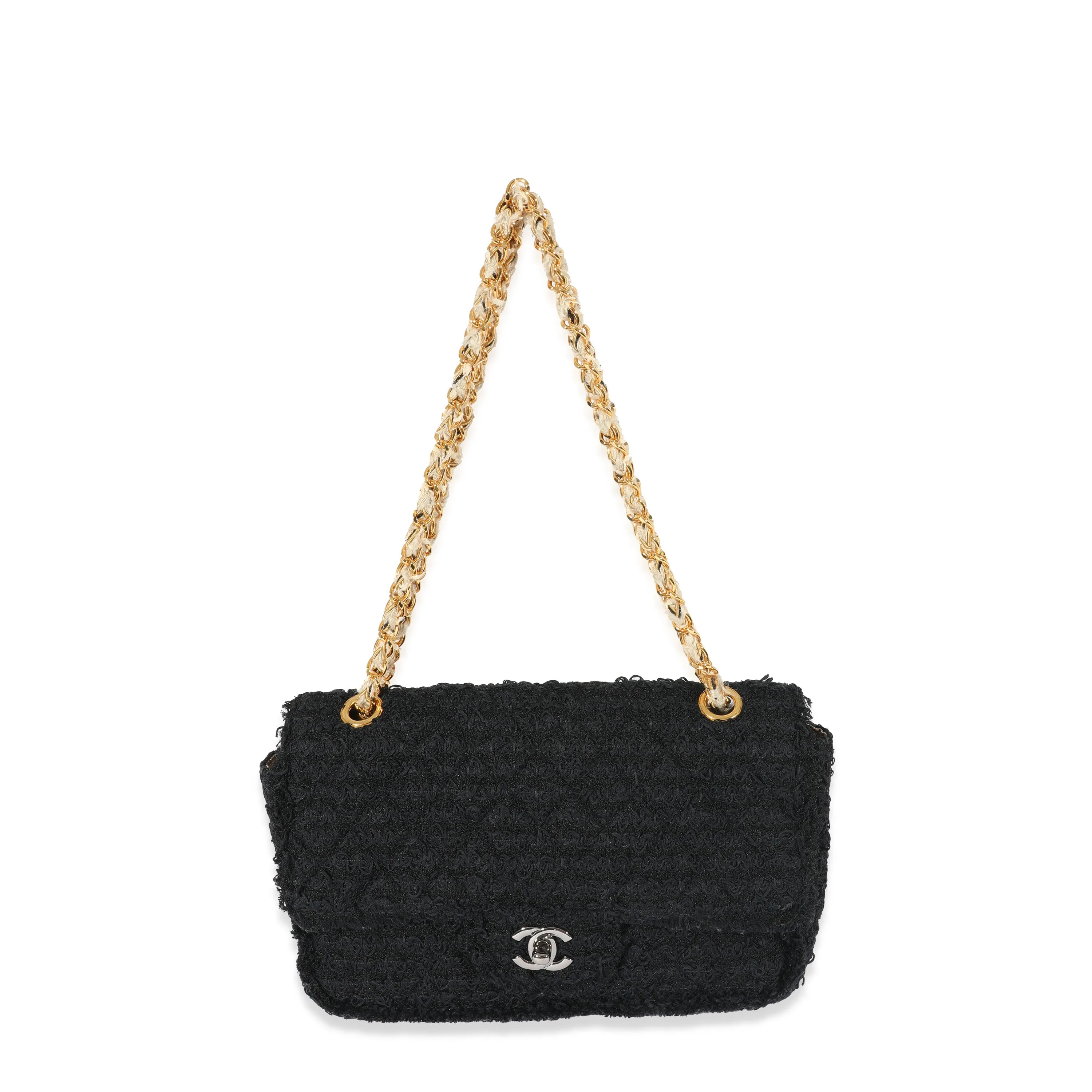 Chanel Black Boucle CC Medium Flap Bag