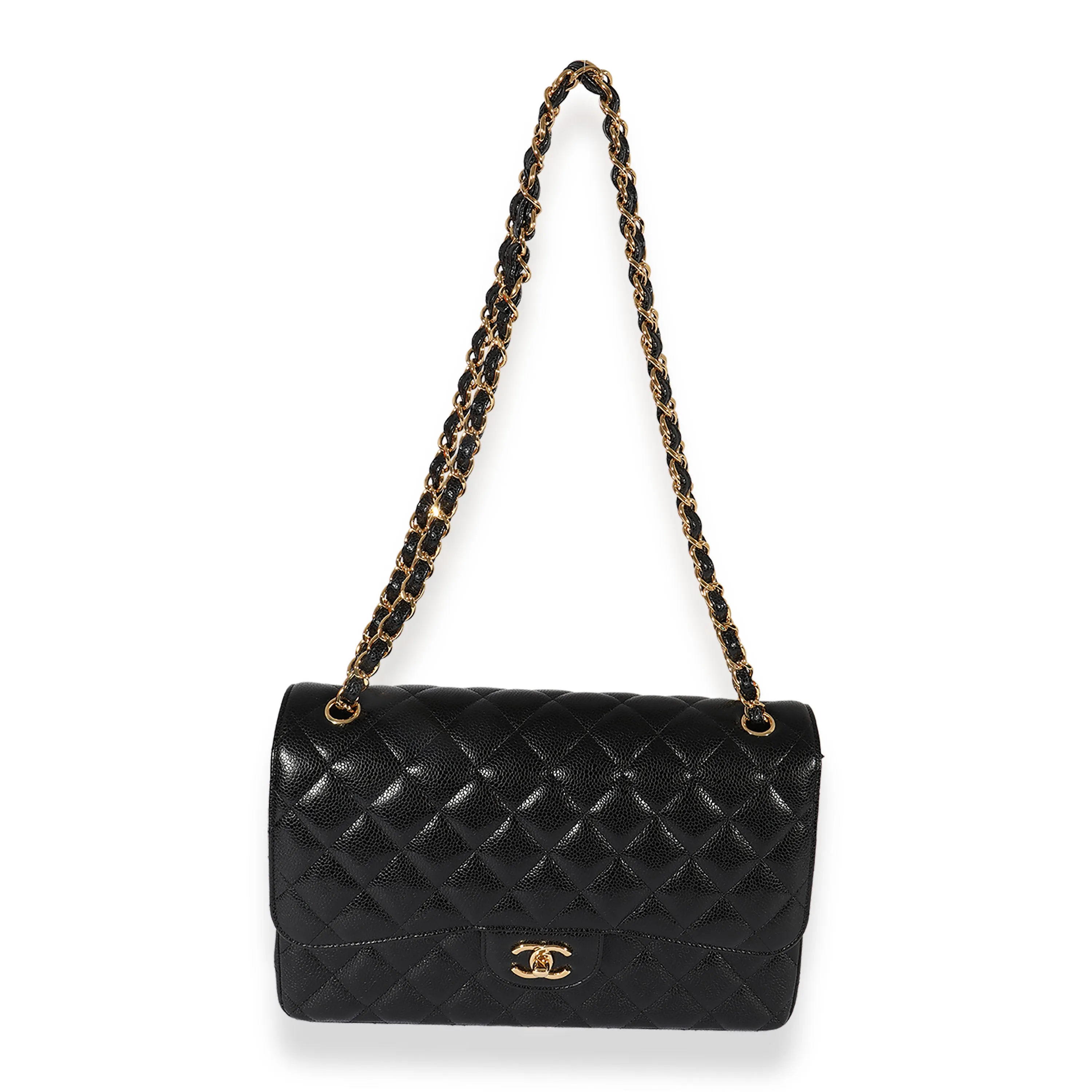 Chanel Black Caviar Classic Jumbo Double Flap Bag