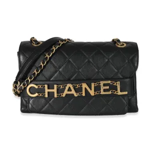 Chanel Black Leather Small Enchained Flap Bag