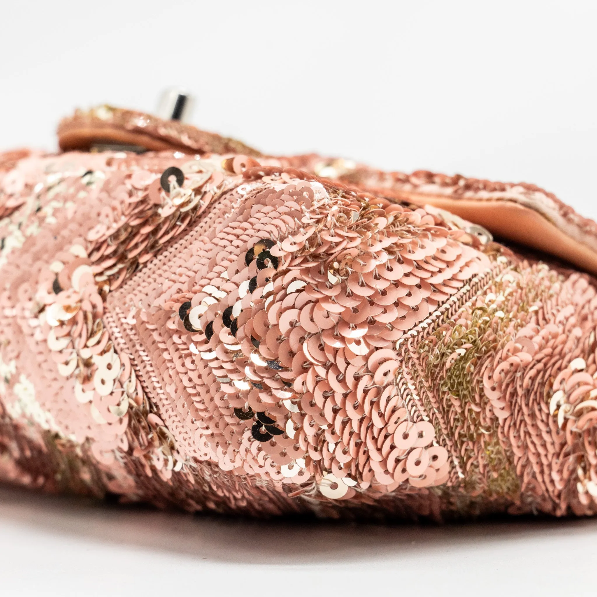 Chanel Chevron Mini flap bag Sequin pink / multicolour SHW