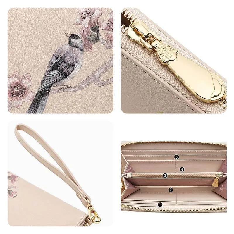 Chinese Aesthetic Original Print Women's Compact Wallet