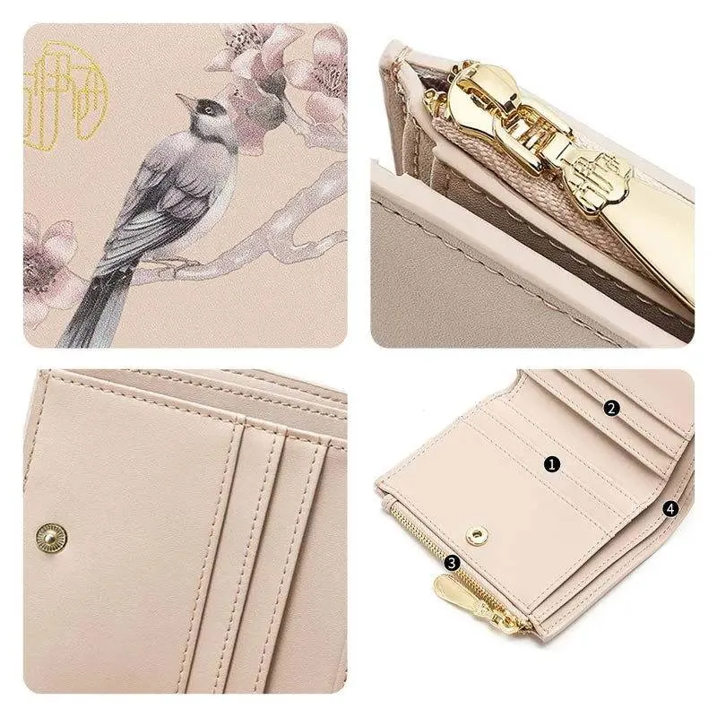 Chinese Aesthetic Original Print Women's Short Wallet